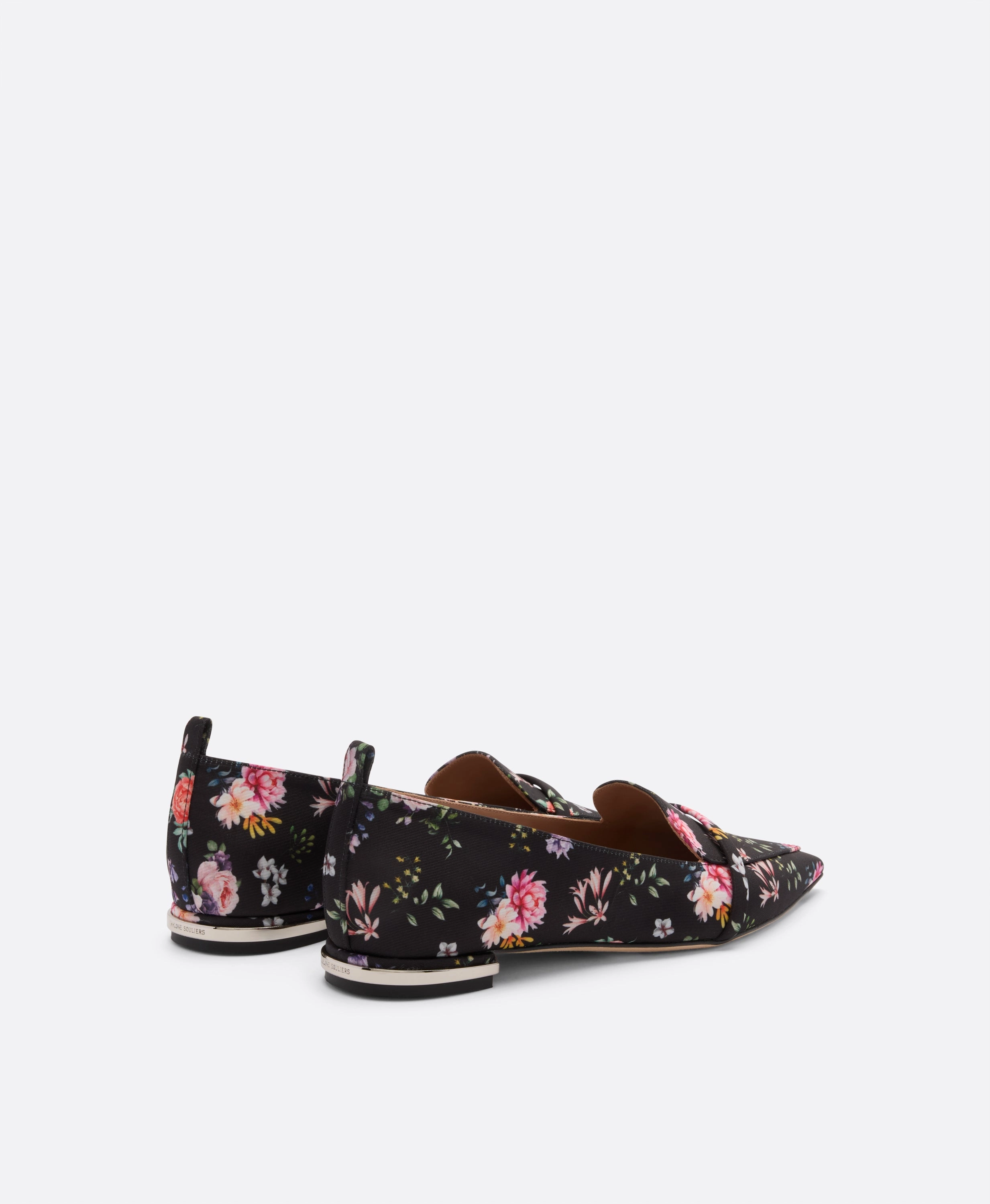 Dora Black Floral Grosgrain Loafers