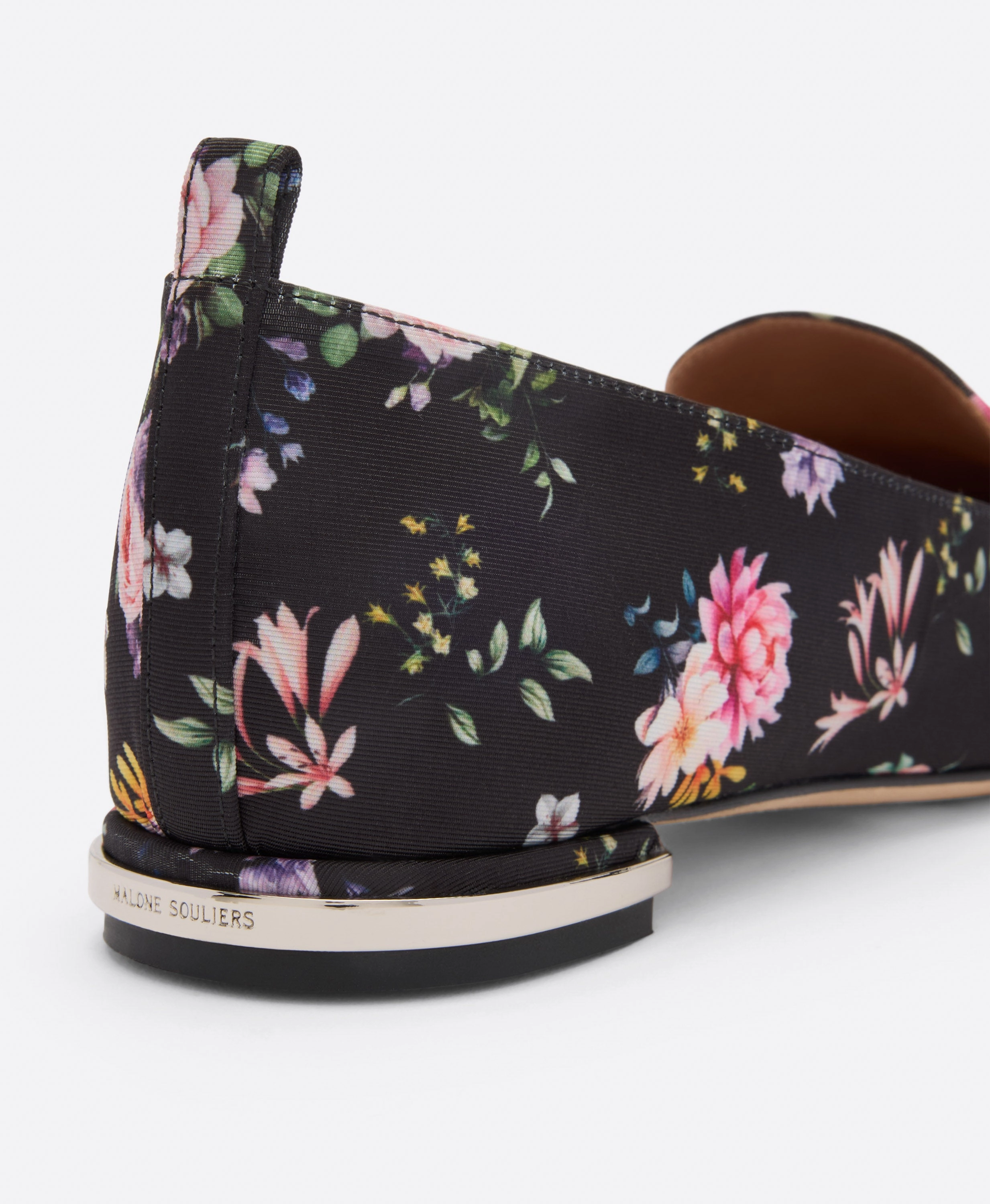 Dora Black Floral Grosgrain Loafers