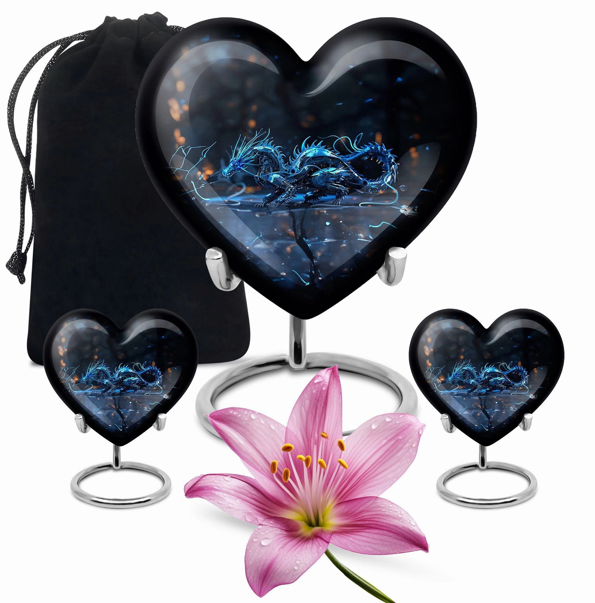 Dragon Flame Cremation Tribute - Aesthetic Memorial Canvas