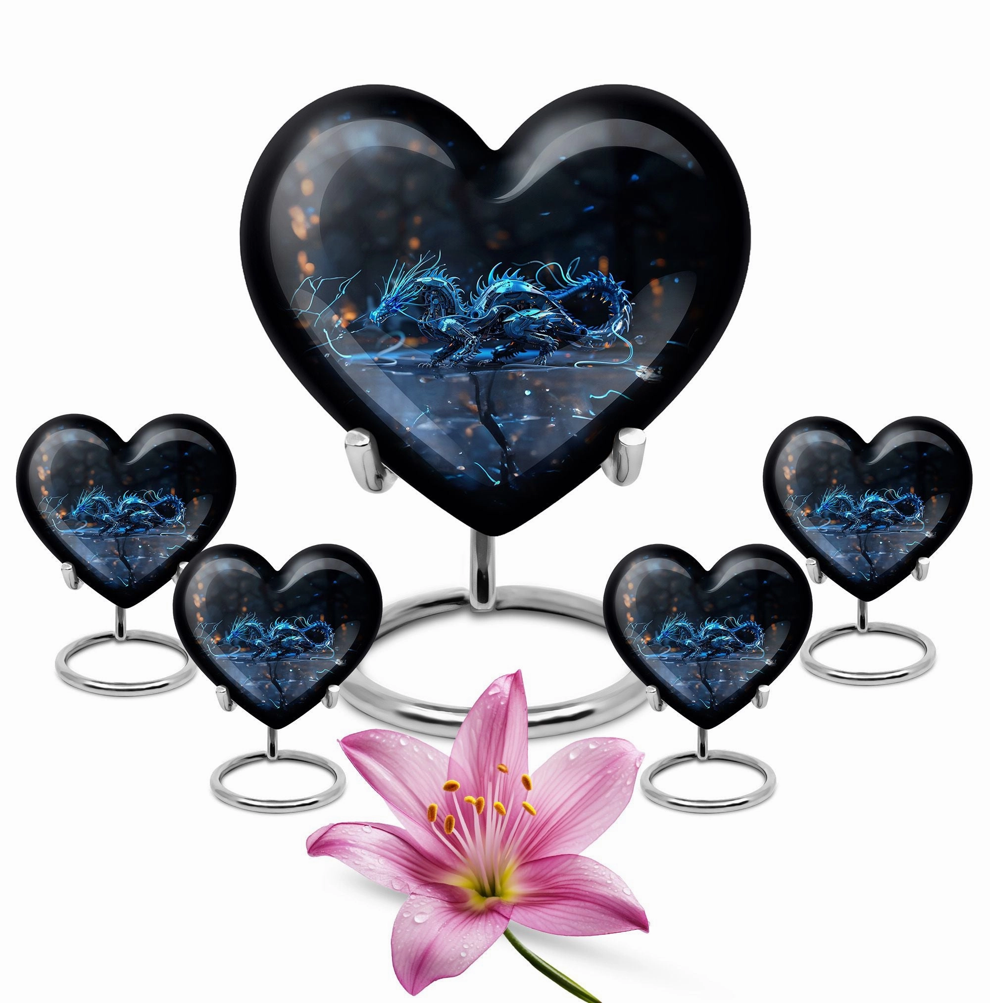 Dragon Flame Cremation Tribute - Aesthetic Memorial Canvas