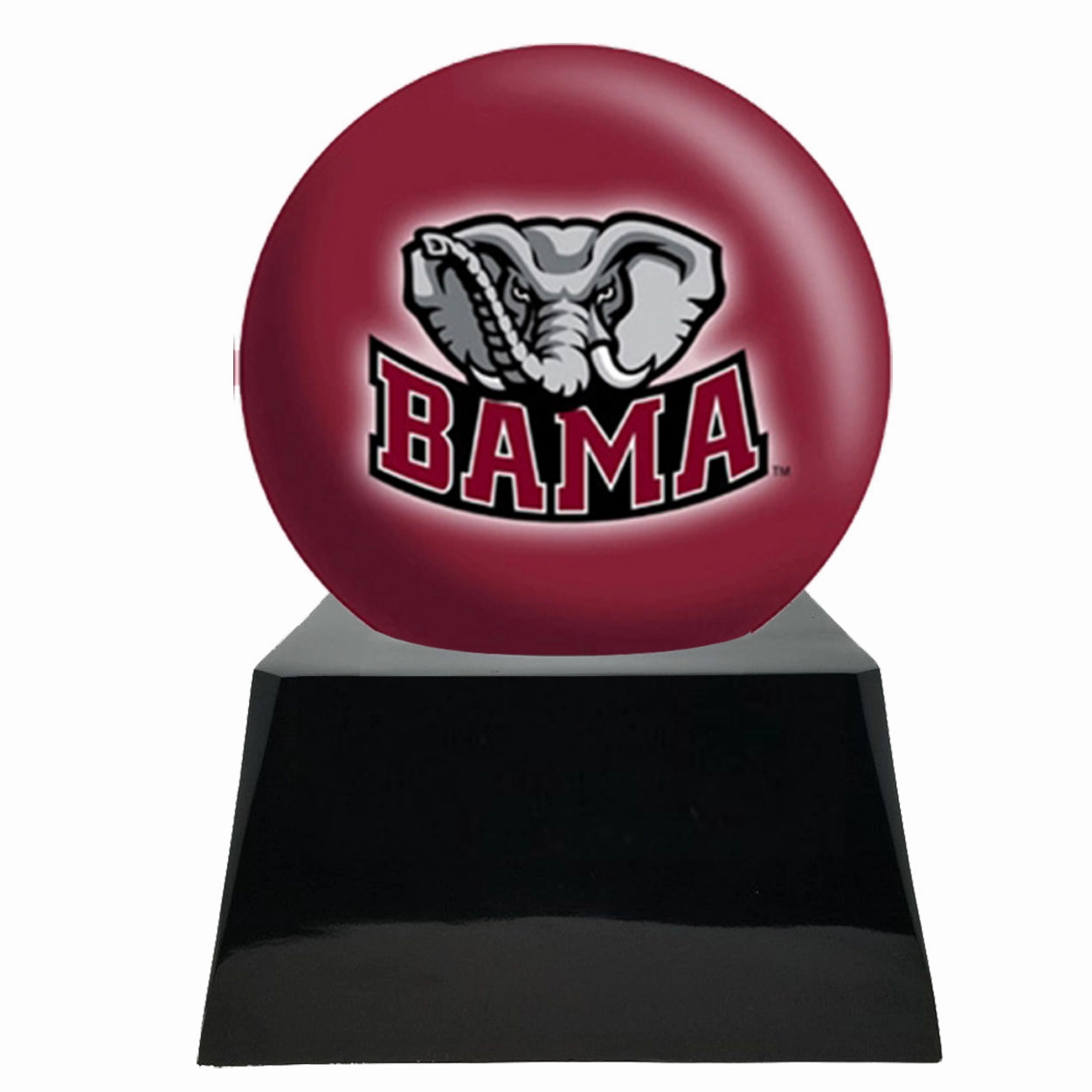 Football Cremation Urn with Optional Alabama Crimson Tide Ball Decor and Custom Metal Plaque