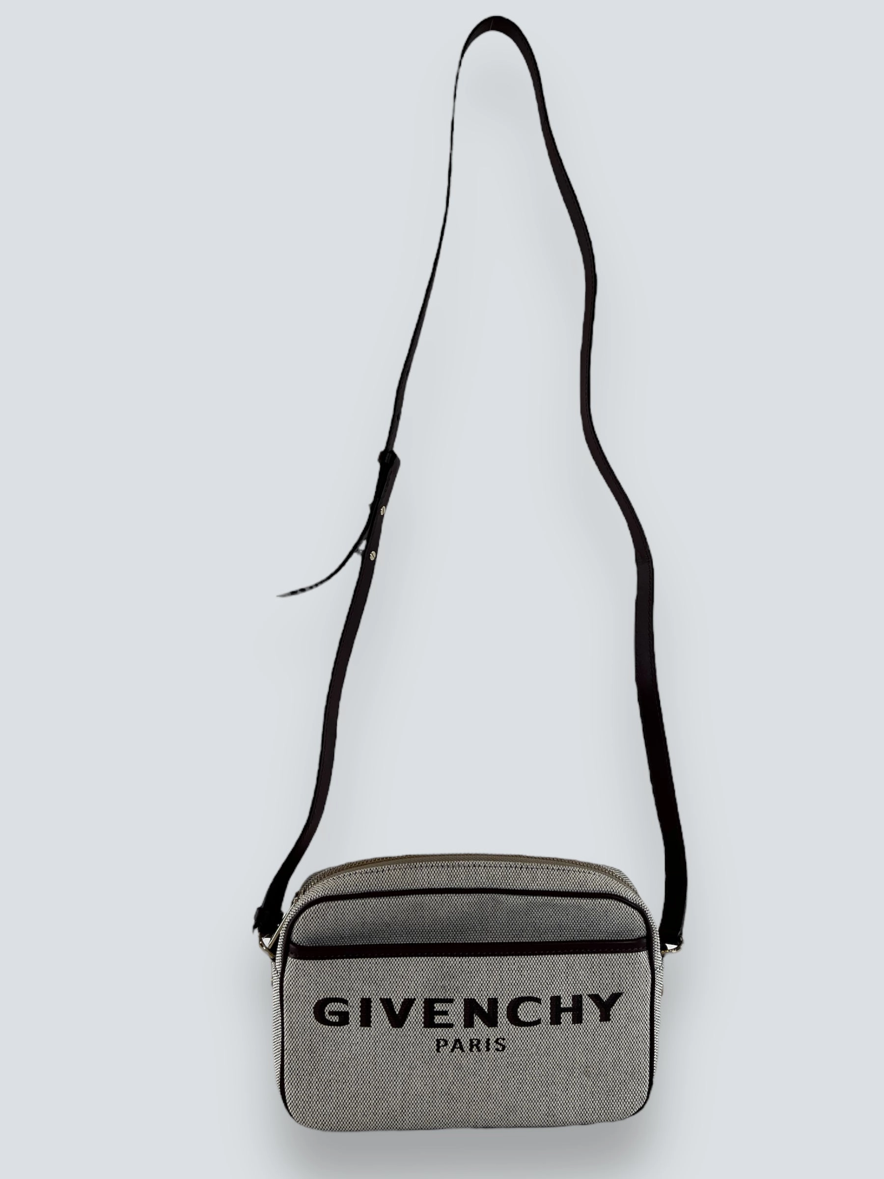 Givenchy Brown Canvas and Leather Bond Camera Bag