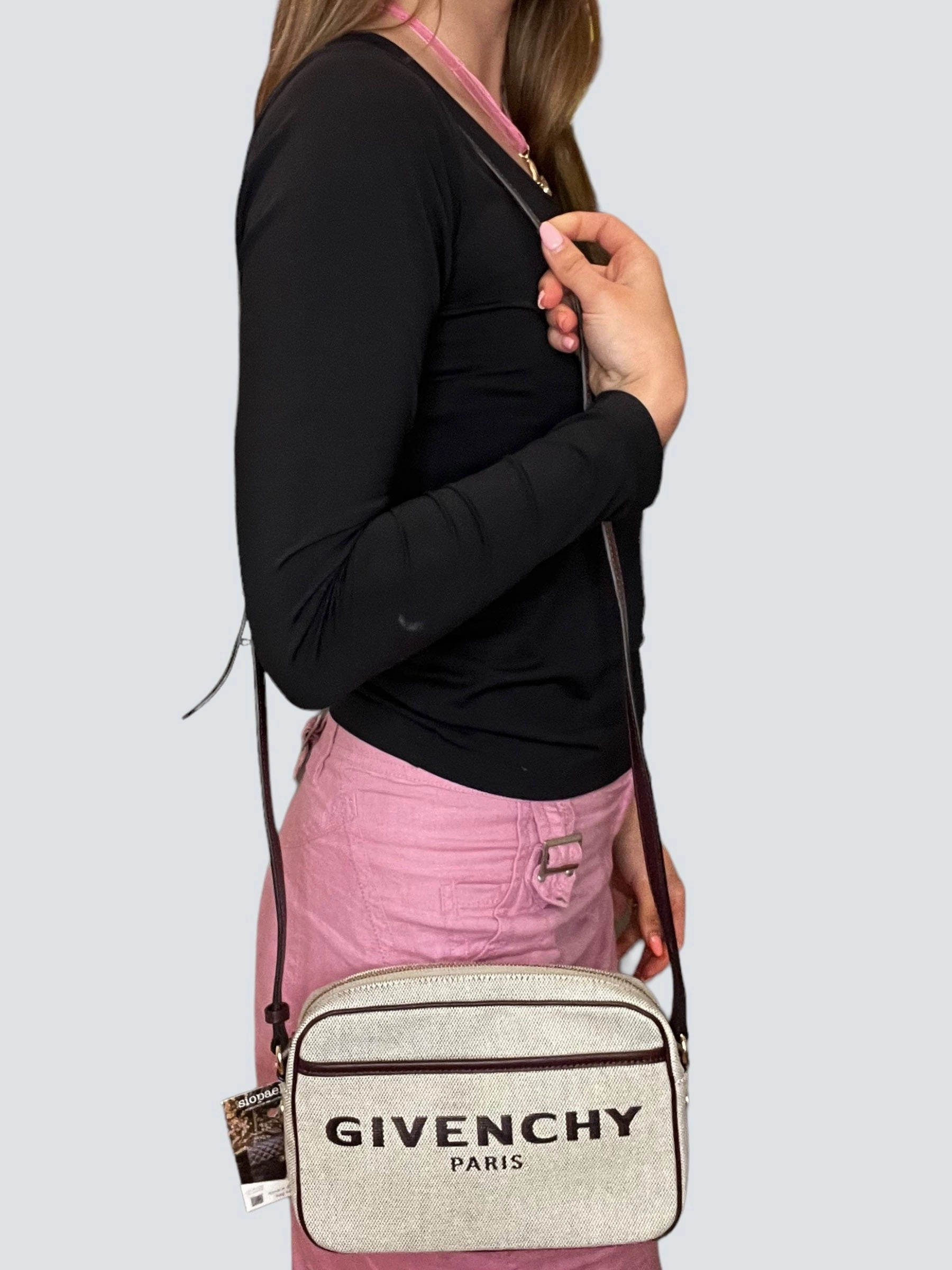 Givenchy Brown Canvas and Leather Bond Camera Bag