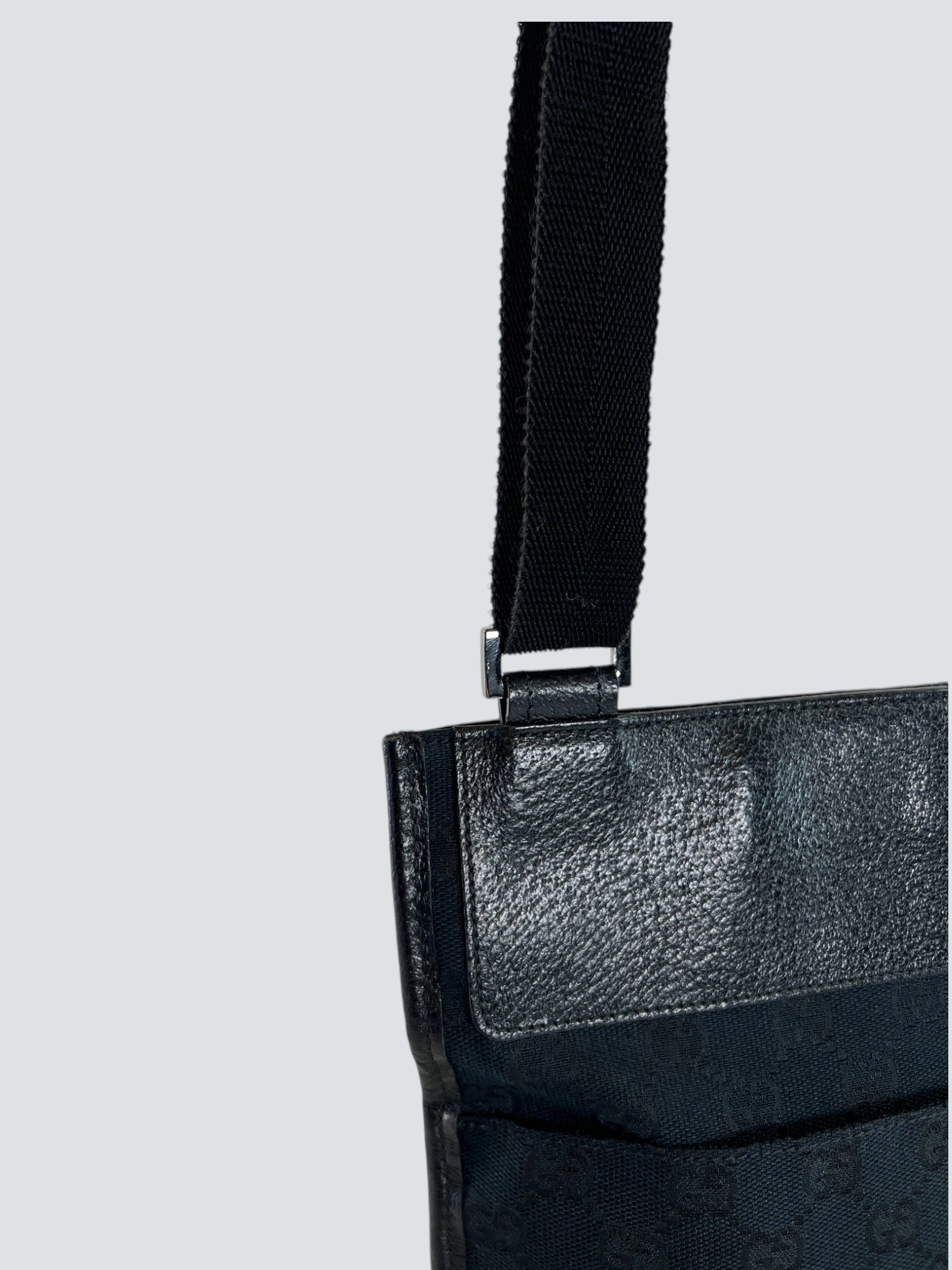 Gucci Black Monogram Canvas & Leather Crossbody