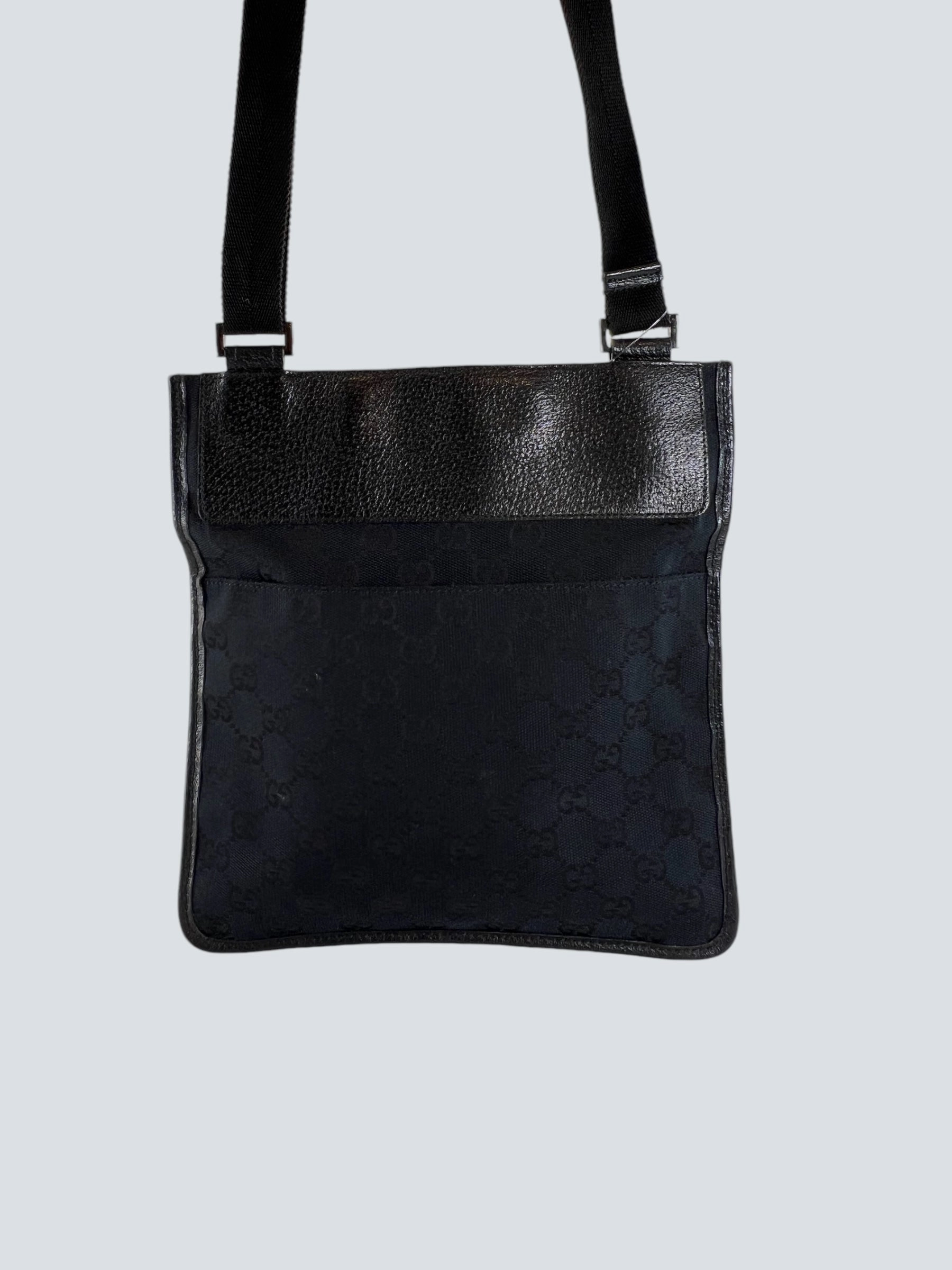 Gucci Black Monogram Canvas & Leather Crossbody