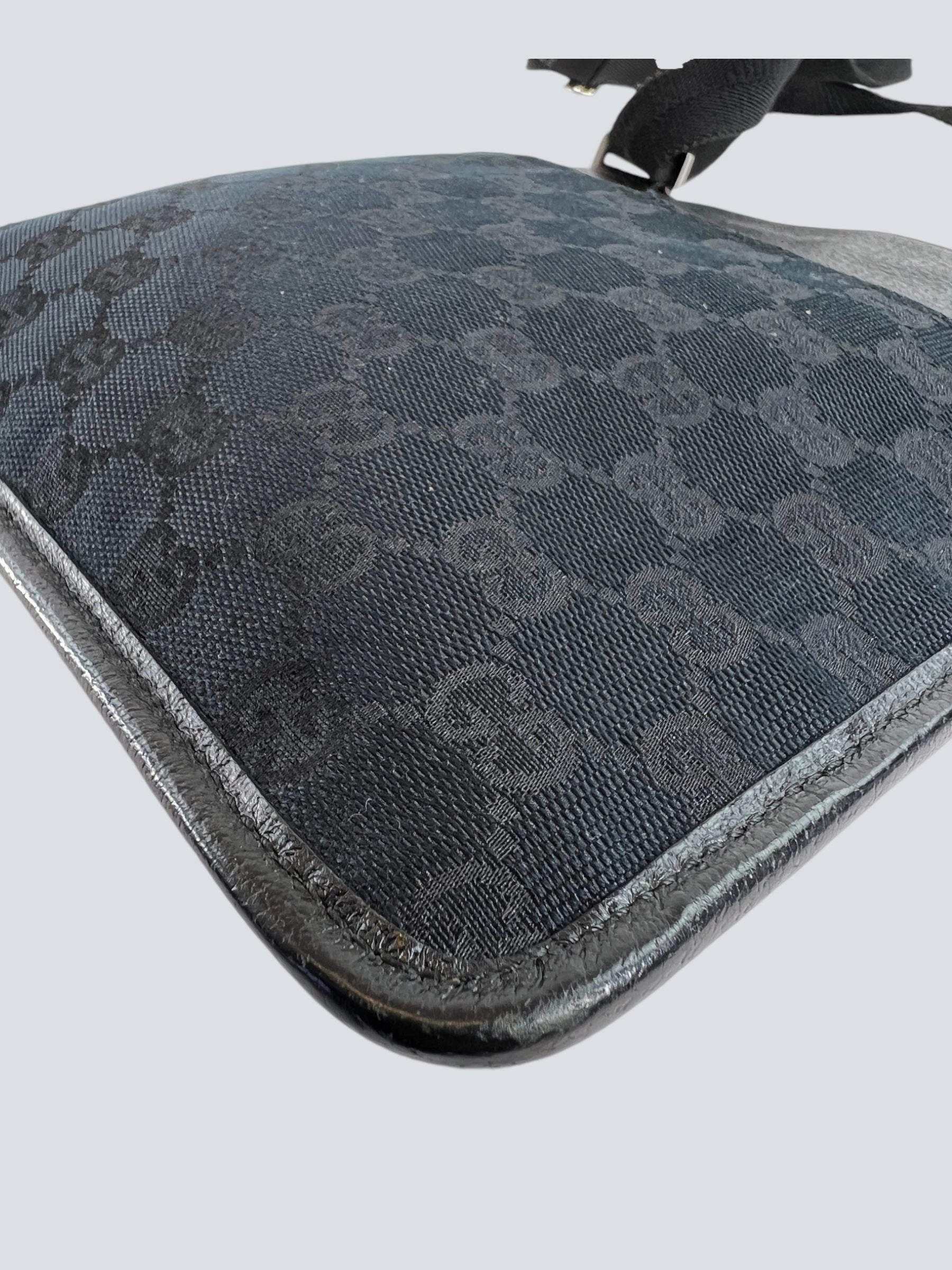 Gucci Black Monogram Canvas & Leather Crossbody