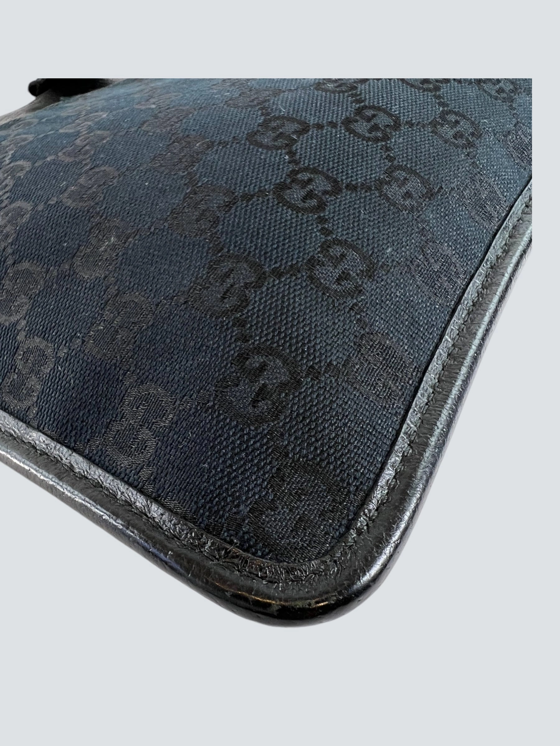 Gucci Black Monogram Canvas & Leather Crossbody