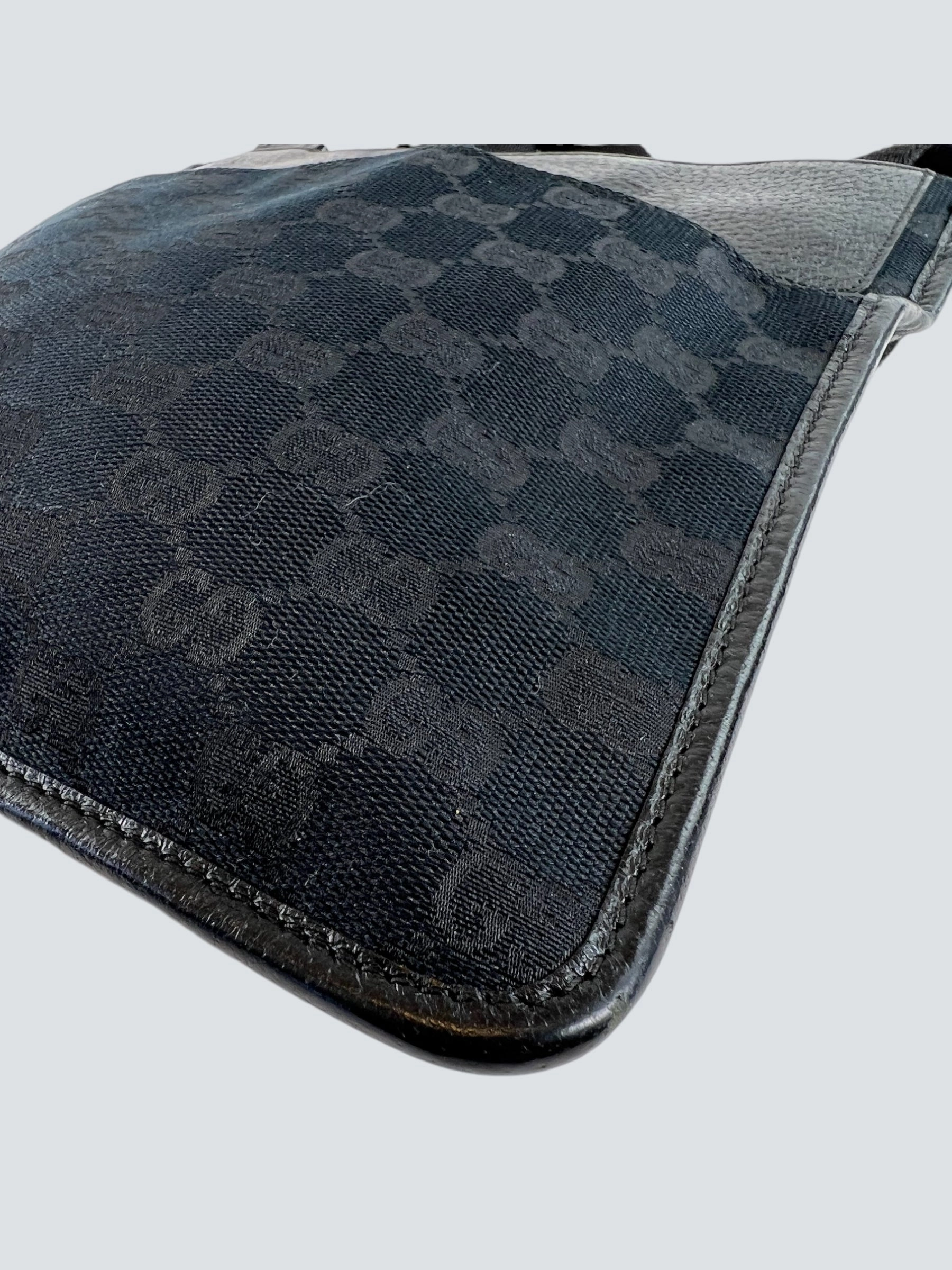 Gucci Black Monogram Canvas & Leather Crossbody