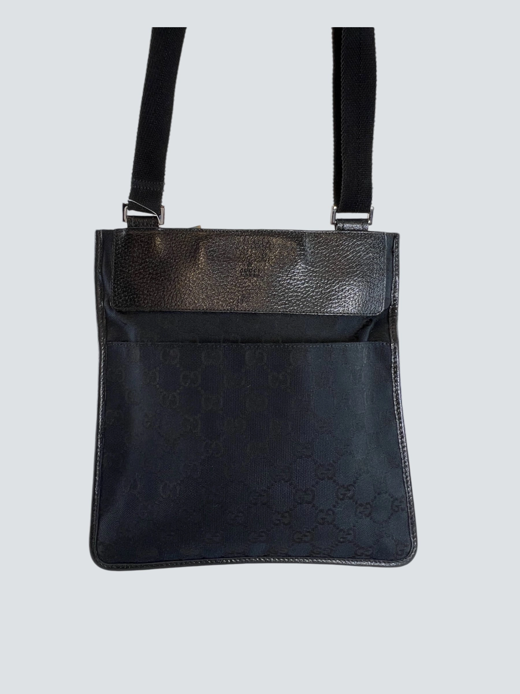 Gucci Black Monogram Canvas & Leather Crossbody