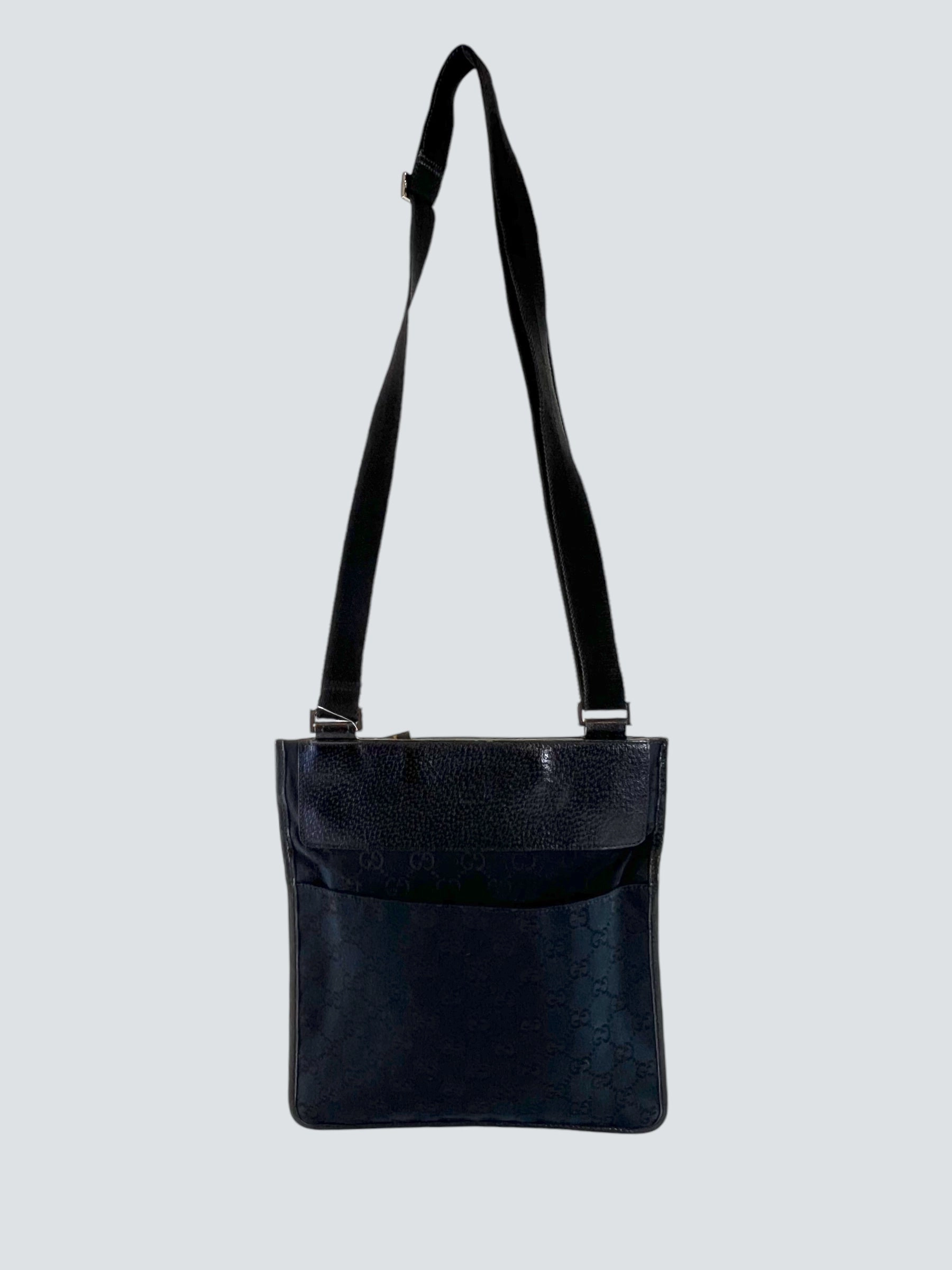Gucci Black Monogram Canvas & Leather Crossbody