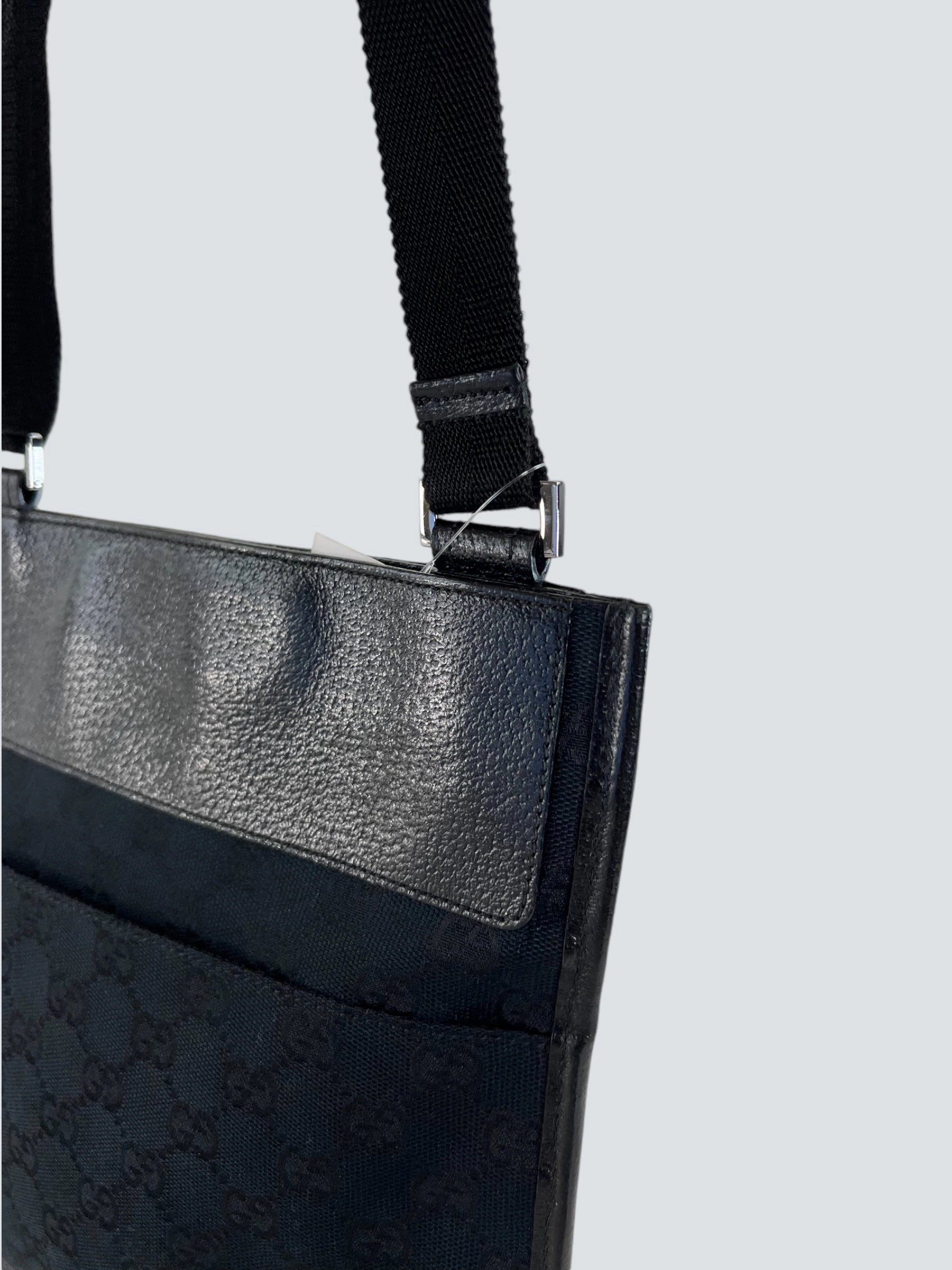 Gucci Black Monogram Canvas & Leather Crossbody