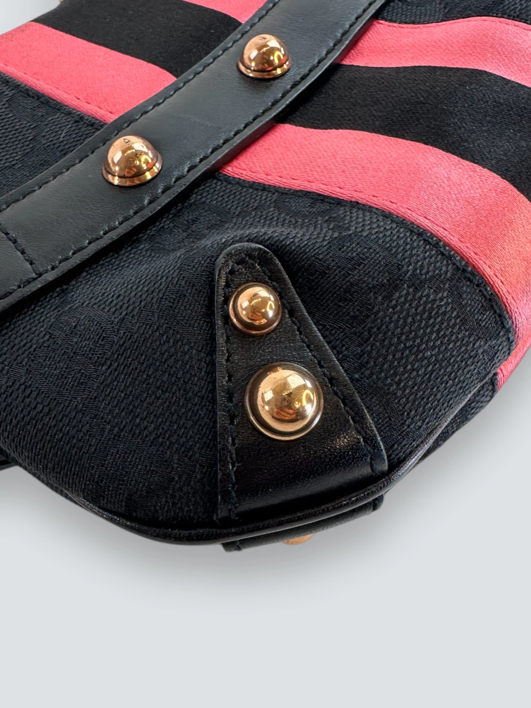 Gucci Black Monogram Canvas Horsebit Mini Shoulder Bag