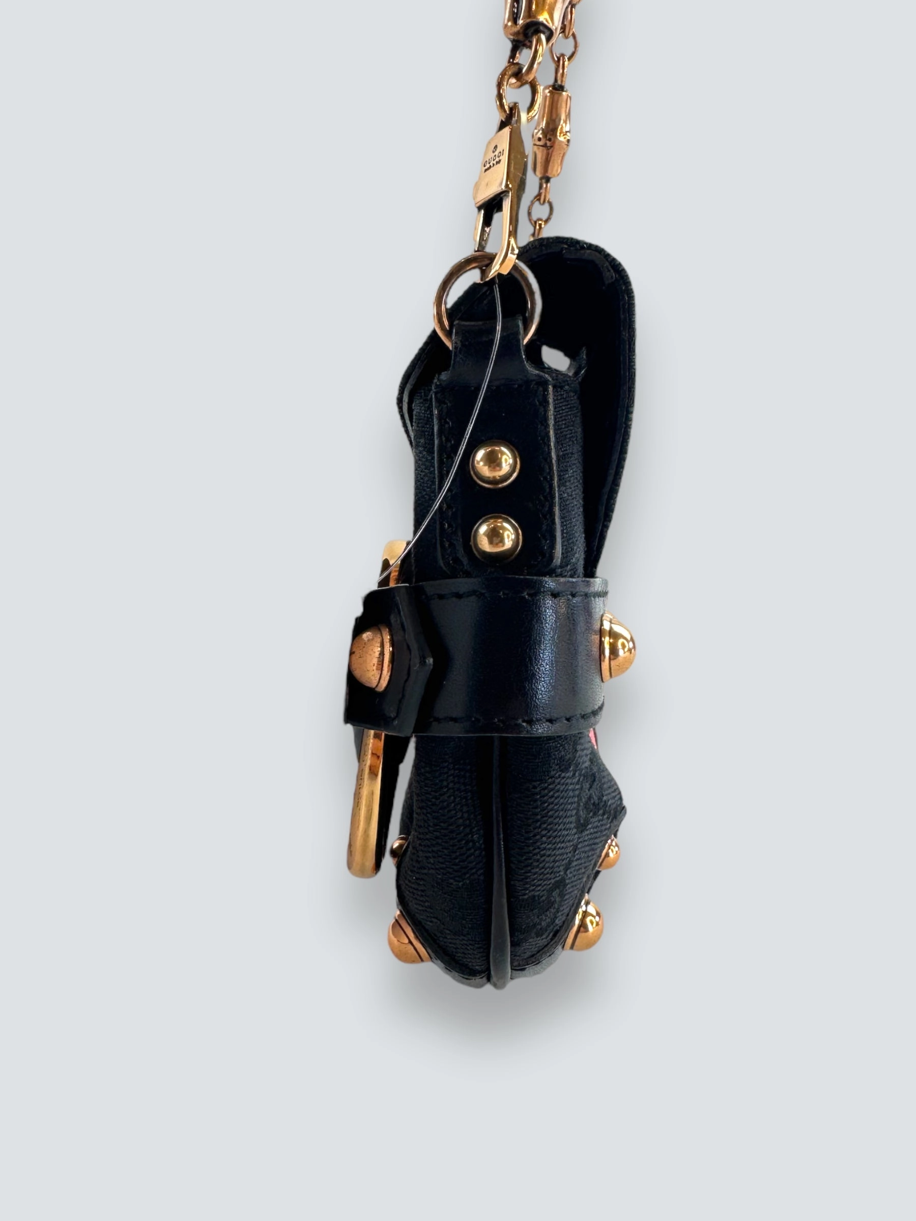 Gucci Black Monogram Canvas Horsebit Mini Shoulder Bag