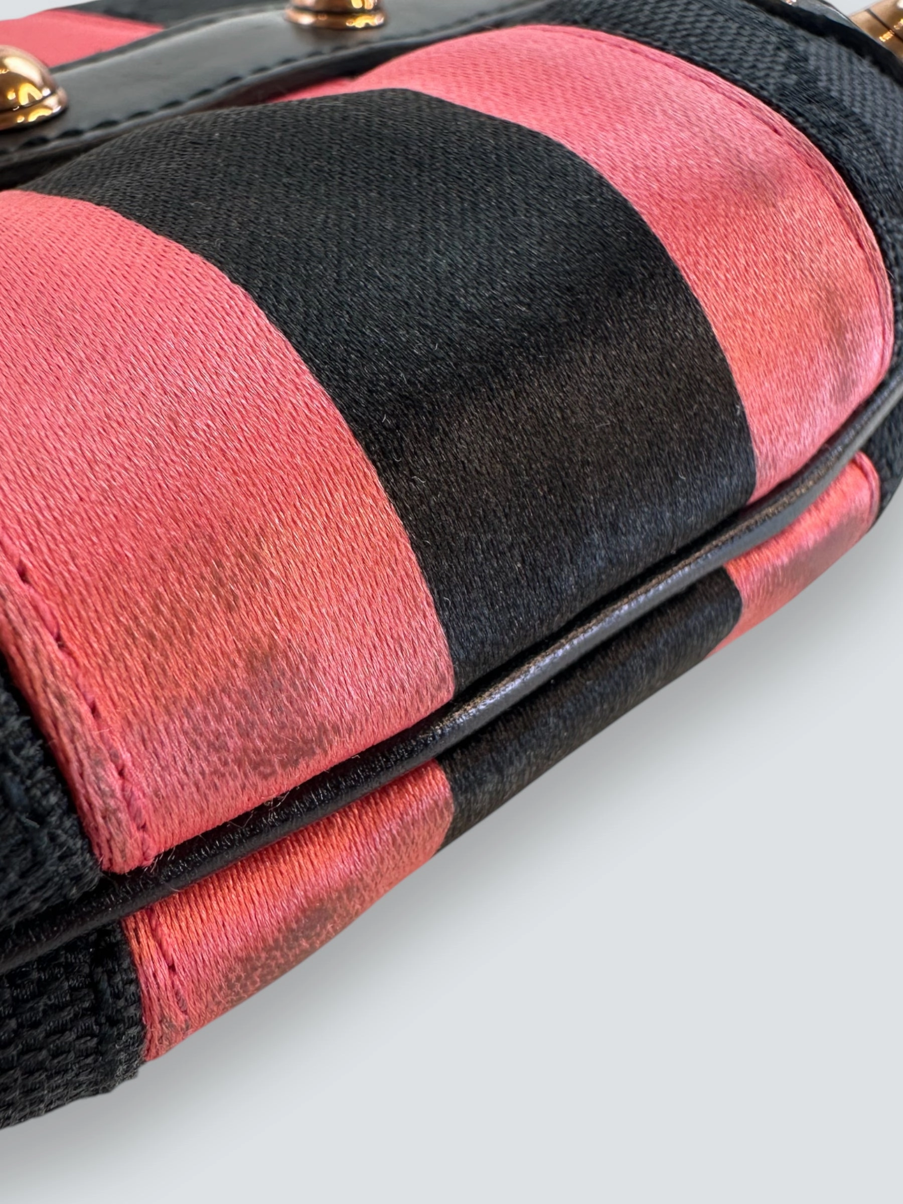 Gucci Black Monogram Canvas Horsebit Mini Shoulder Bag