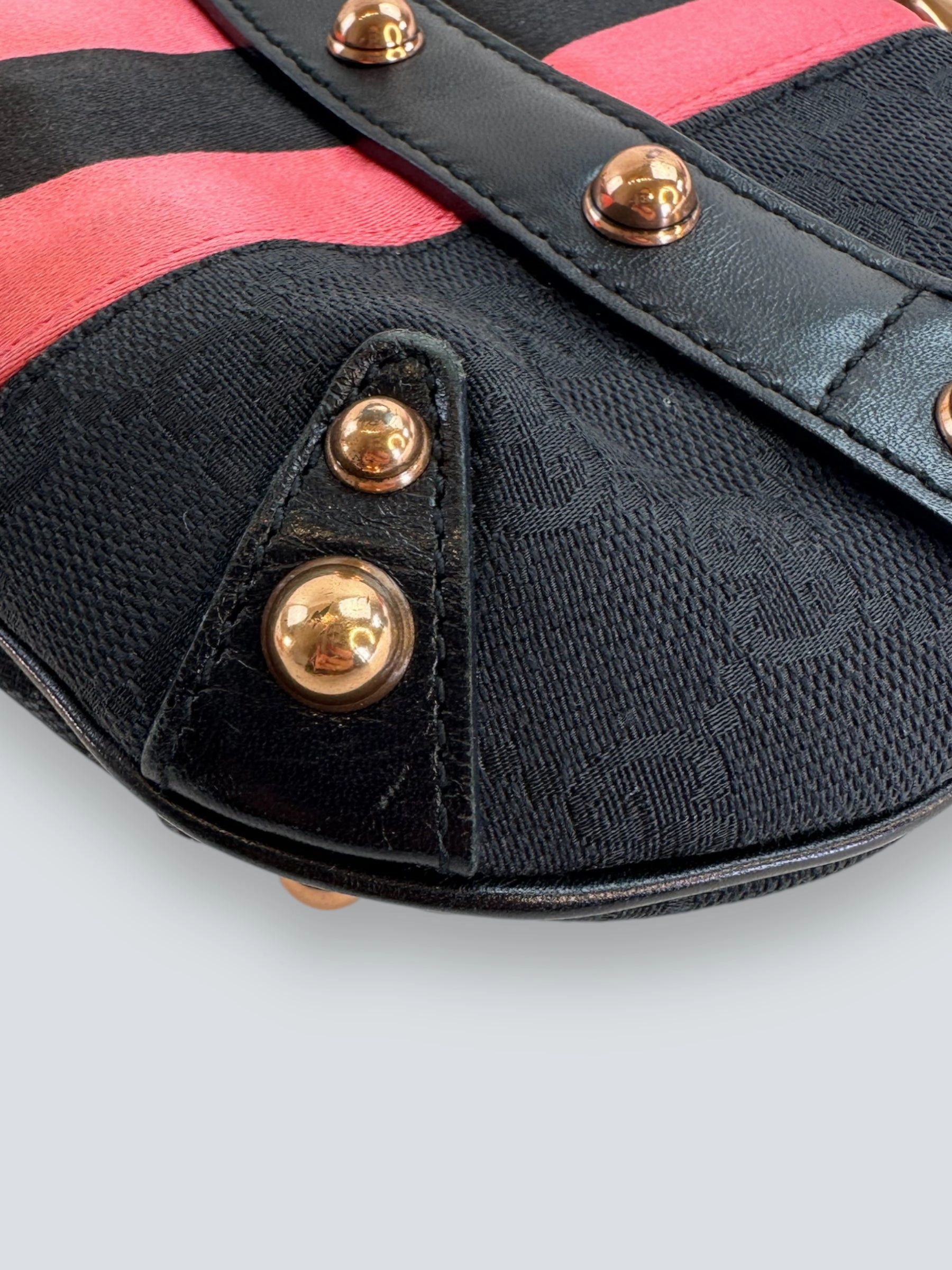 Gucci Black Monogram Canvas Horsebit Mini Shoulder Bag