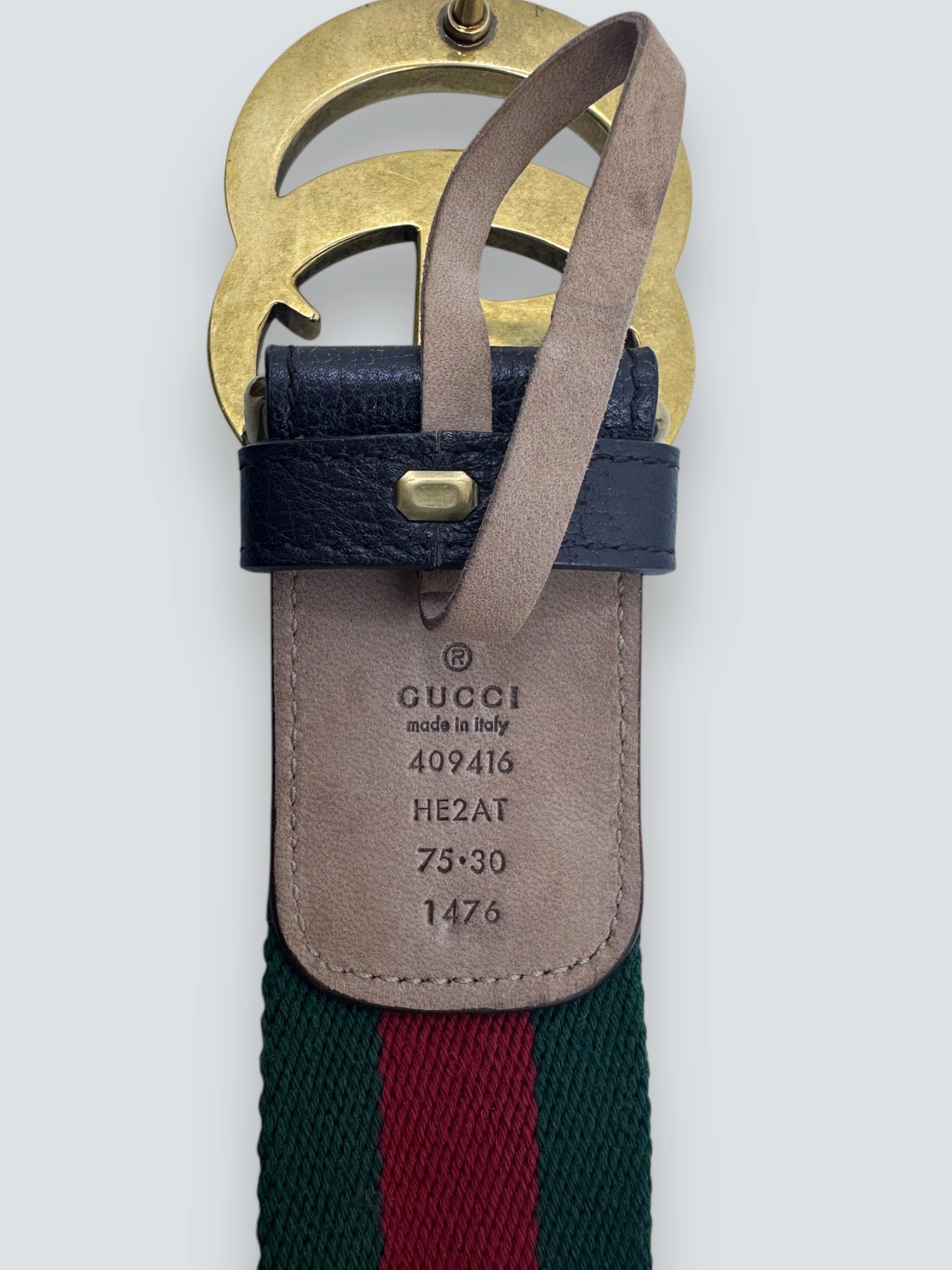 Gucci GG Buckle Canvas Belt - Size 75/30
