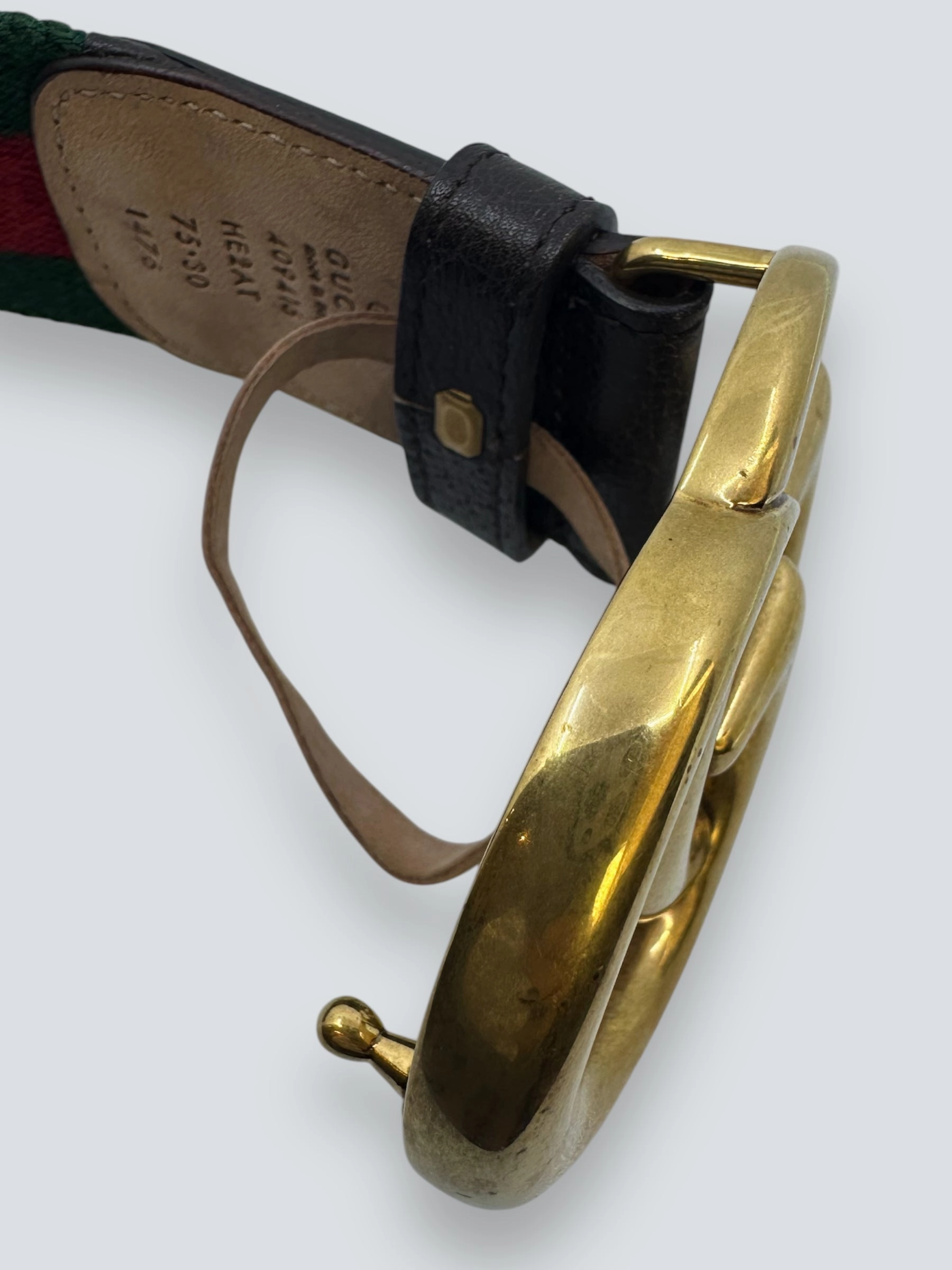 Gucci GG Buckle Canvas Belt - Size 75/30
