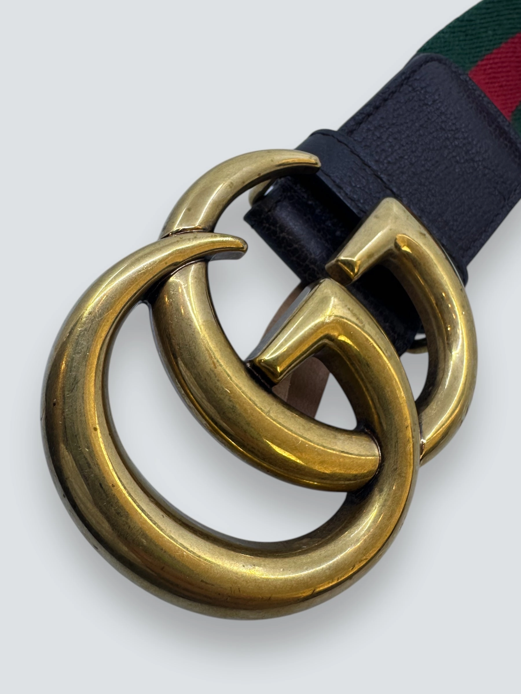 Gucci GG Buckle Canvas Belt - Size 75/30