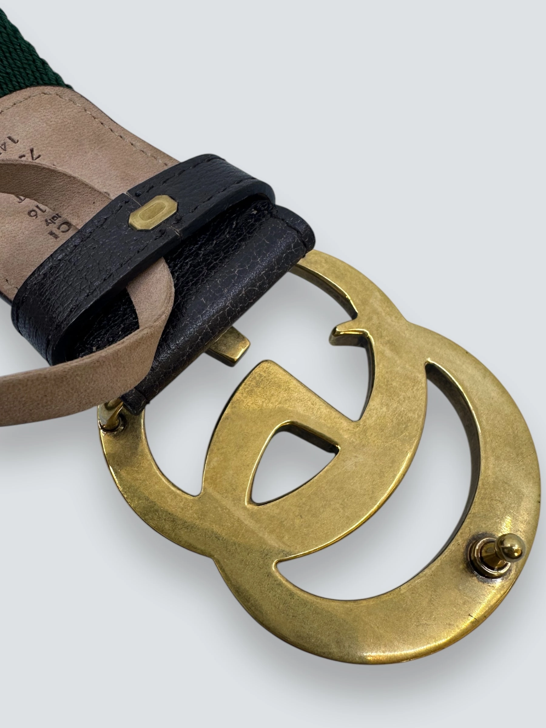Gucci GG Buckle Canvas Belt - Size 75/30