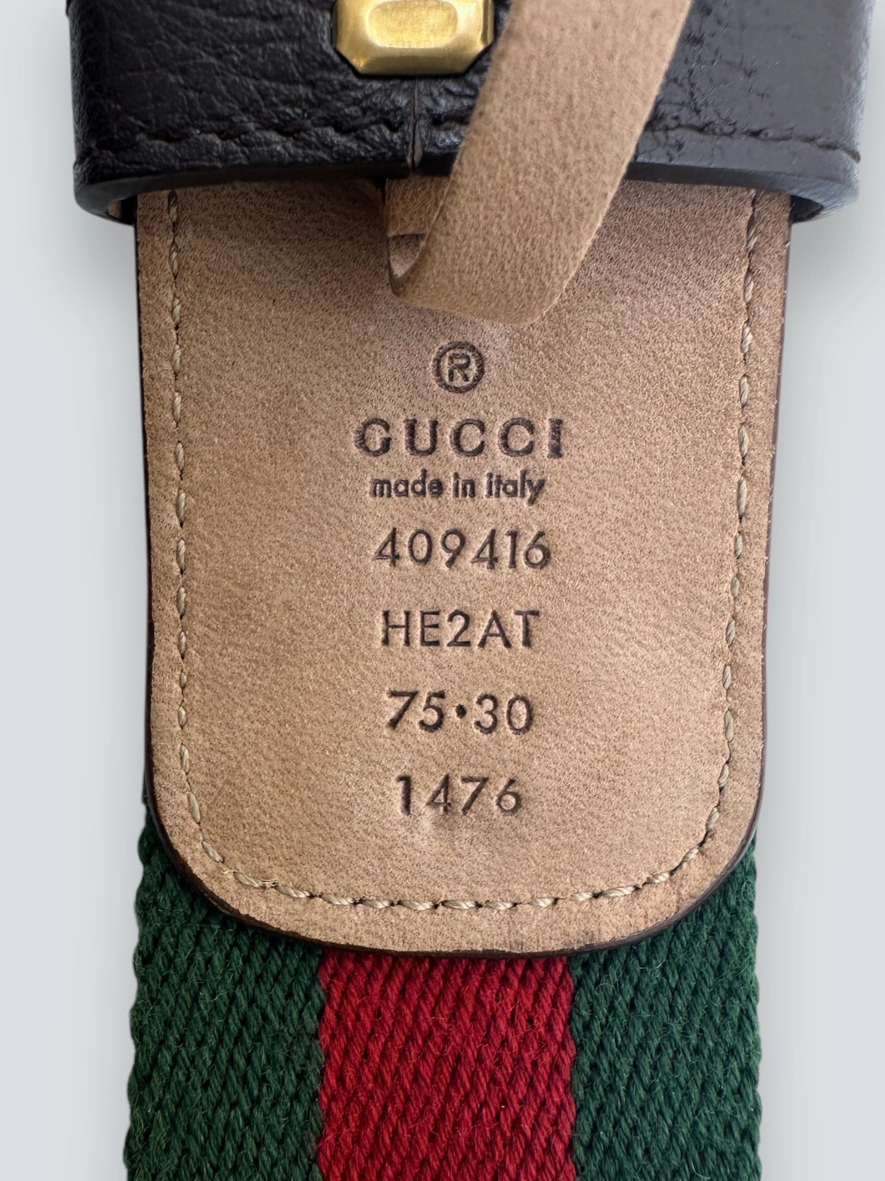 Gucci GG Buckle Canvas Belt - Size 75/30