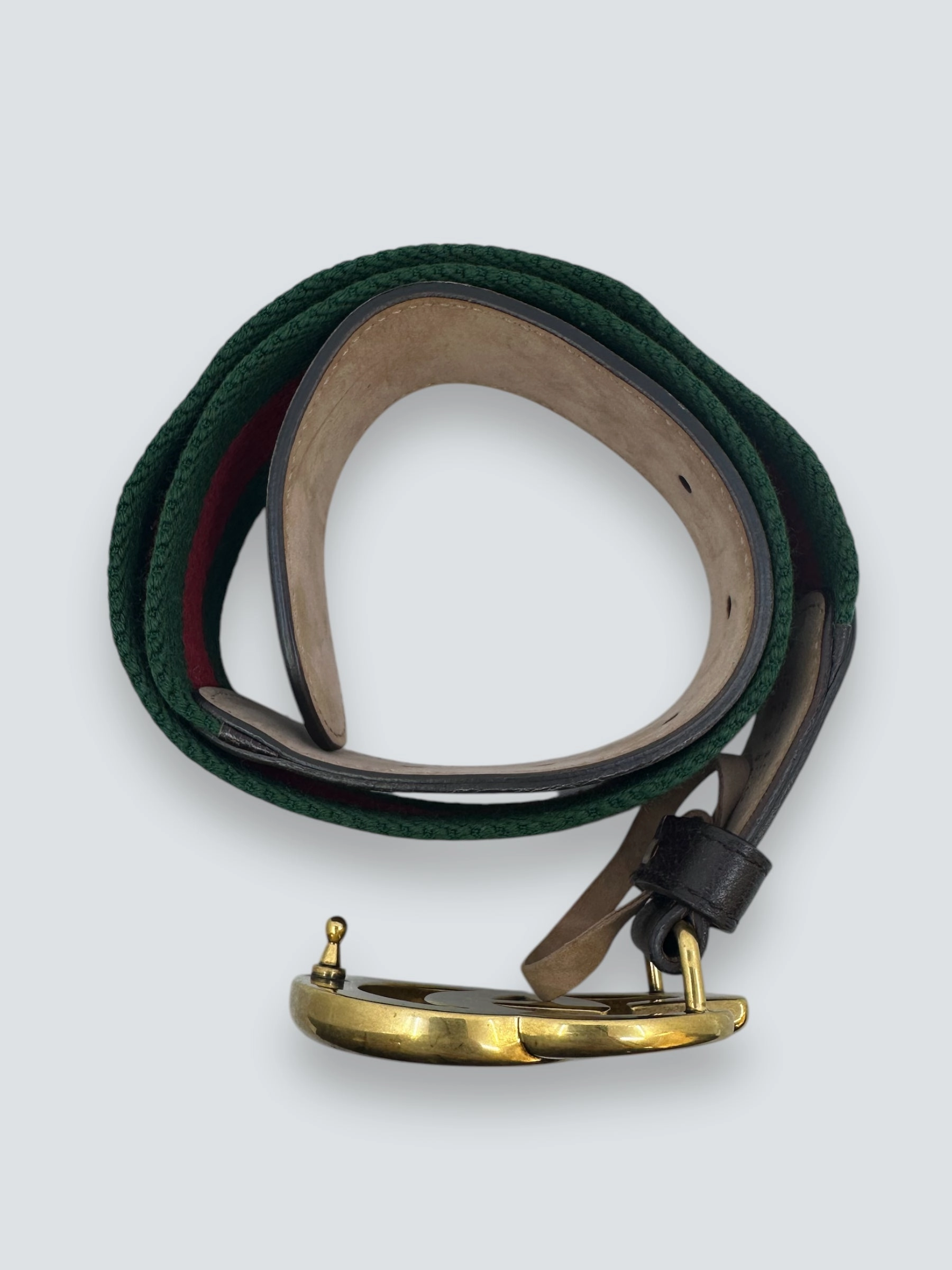 Gucci GG Buckle Canvas Belt - Size 75/30