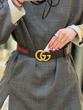 Gucci GG Buckle Canvas Belt - Size 75/30