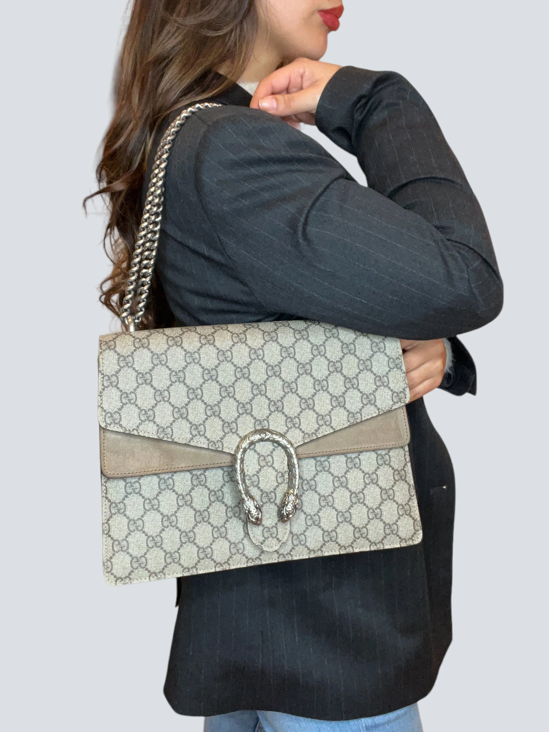 Gucci Monogram Canvas Dionysus Shoulder Bag