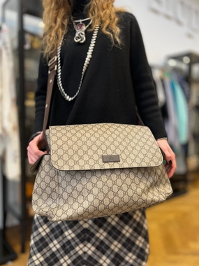 Gucci Monogram Canvas Supreme Plus Diaper Handbag