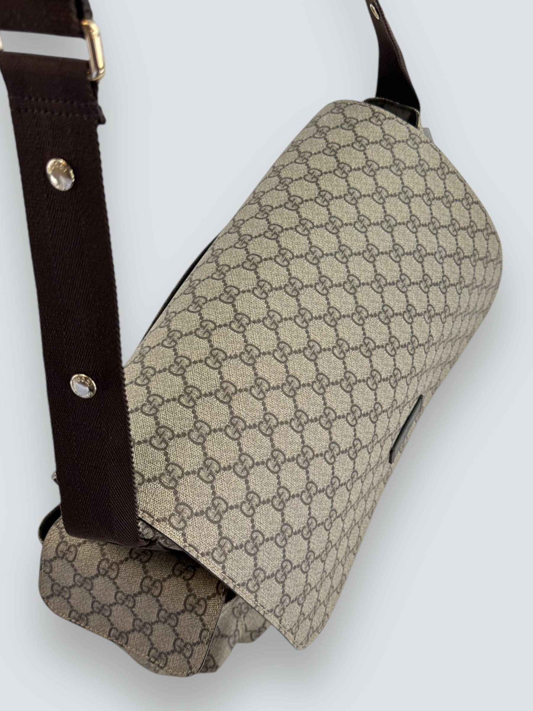 Gucci Monogram Canvas Supreme Plus Diaper Handbag