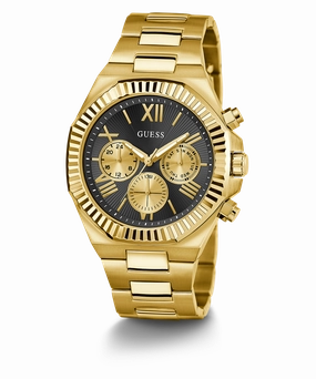 GUESS Equity Mens Gold Tone Multi-function Watch