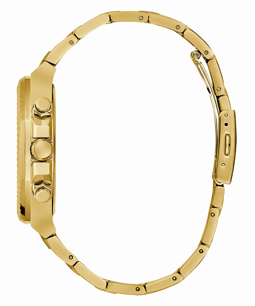 GUESS Equity Mens Gold Tone Multi-function Watch
