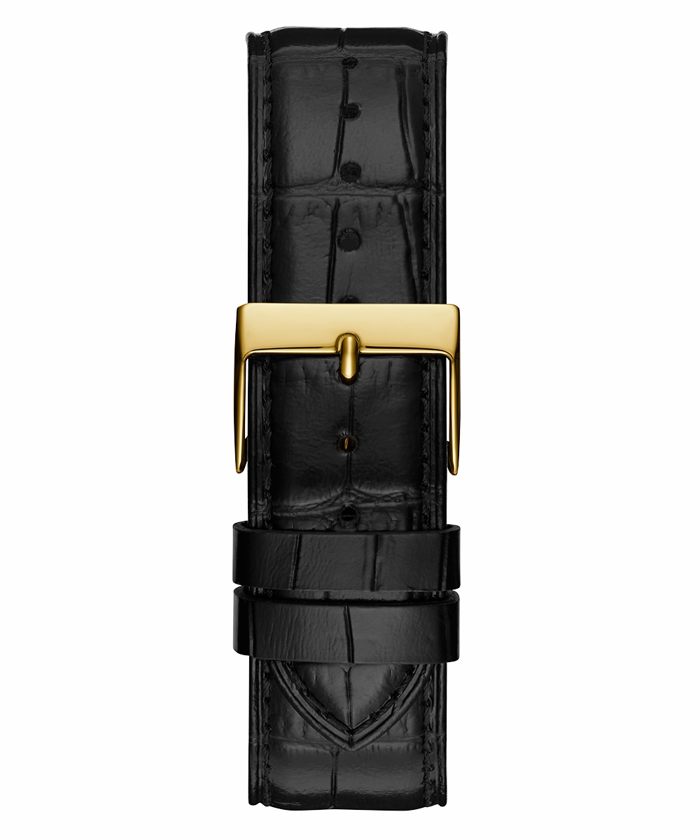 GUESS Mens Black Gold Tone Analog Watch