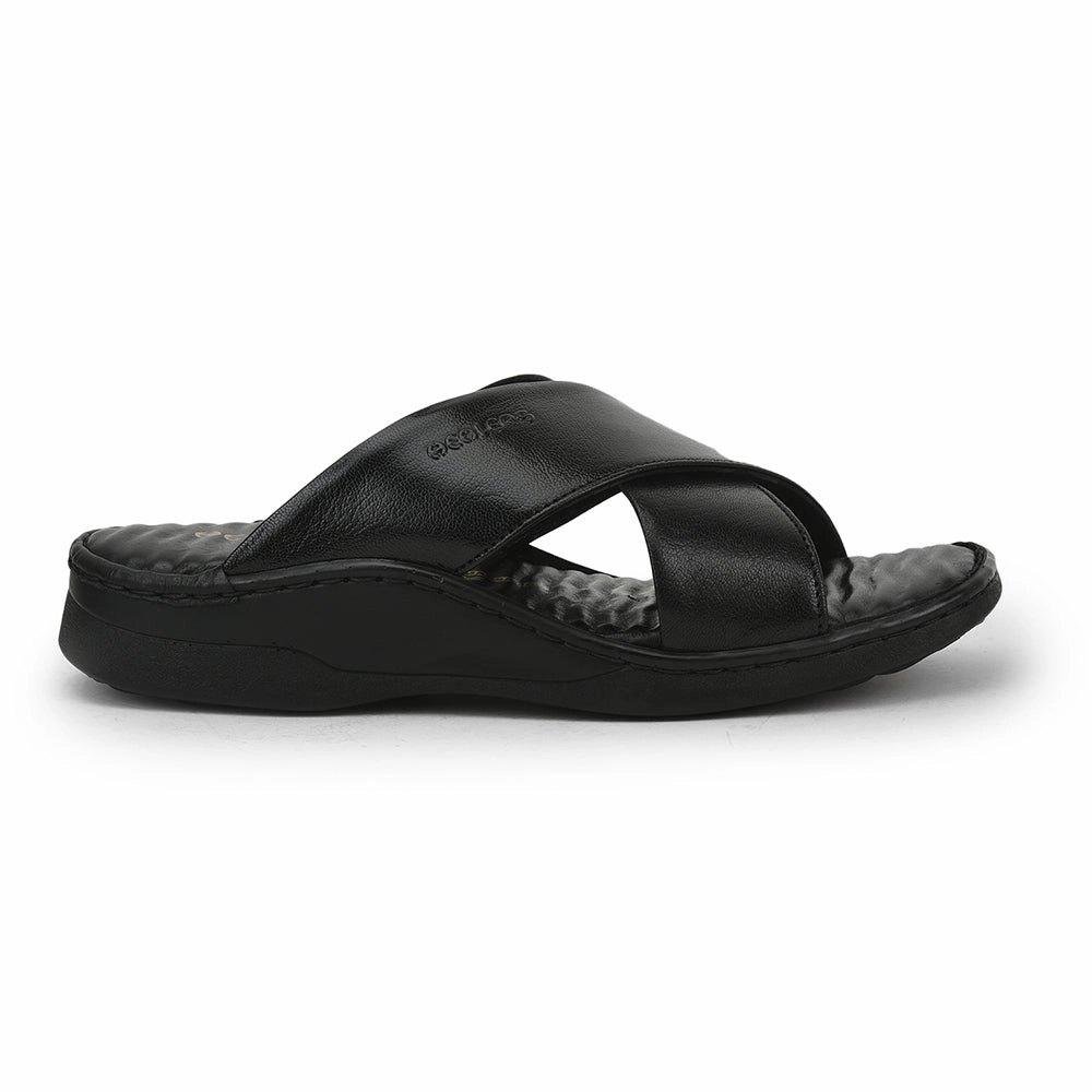 Healers Casual Slippers For Men (Black) 2191-700 By Liberty