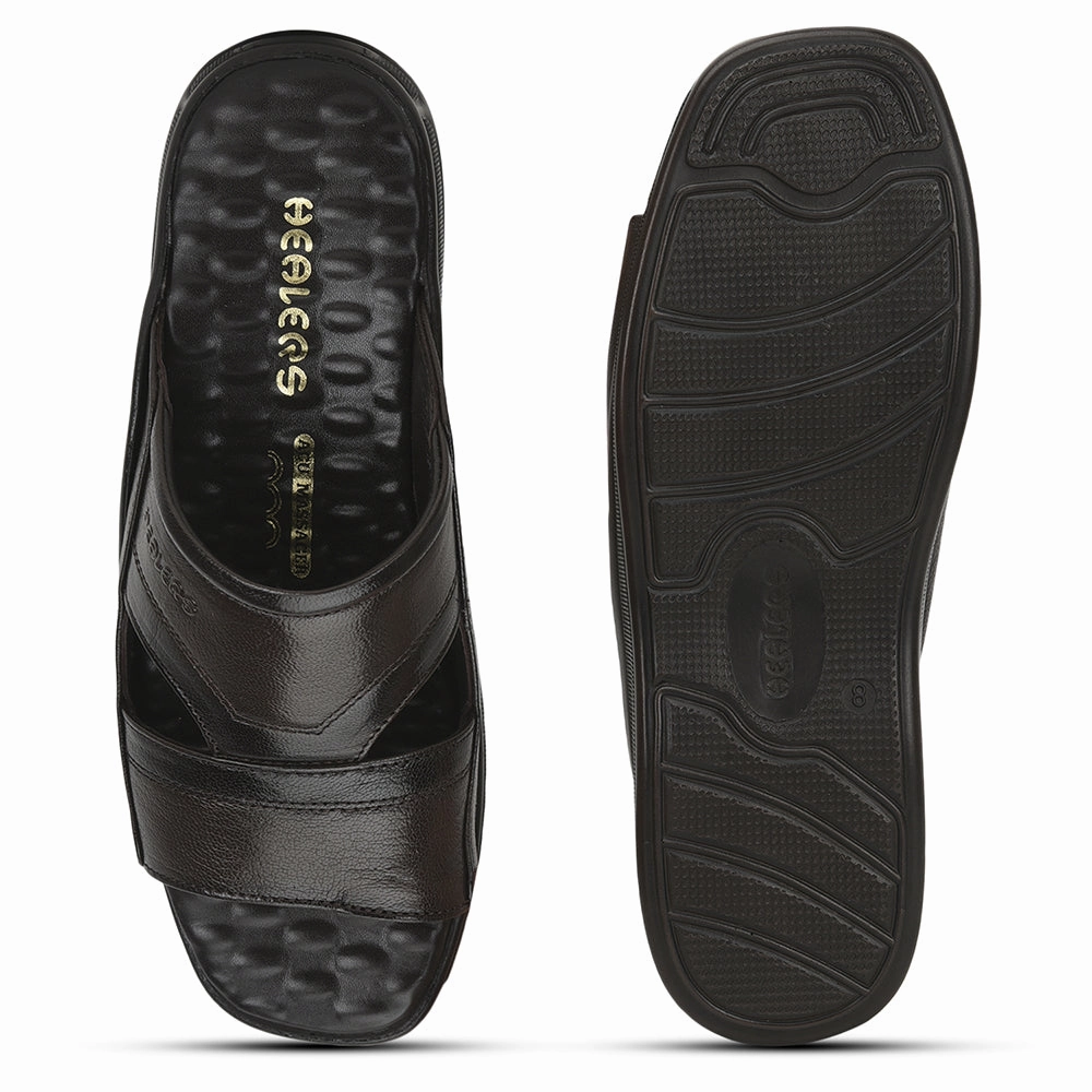 Healers Casual Slippers For Men (Brown) 2050-803D By Liberty