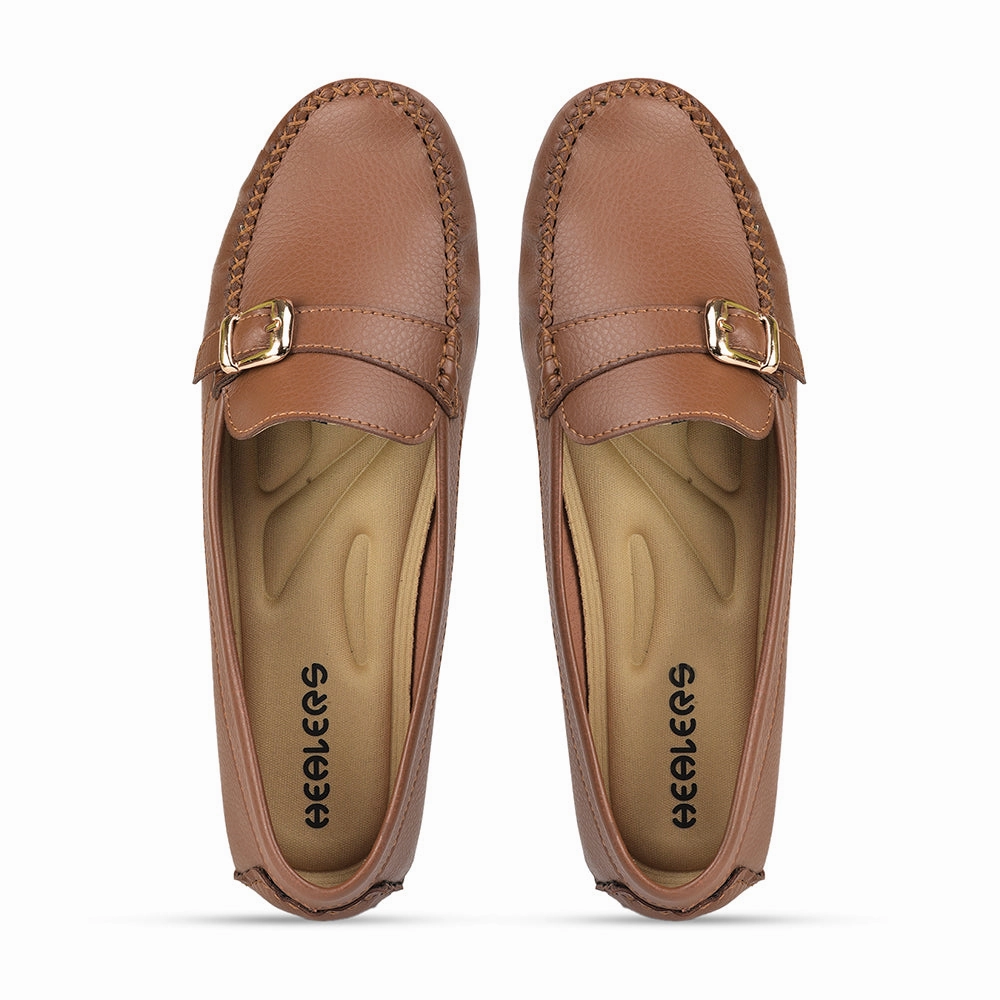 Healers Tan Casual Loafers For Women GI-SML-01 By Liberty