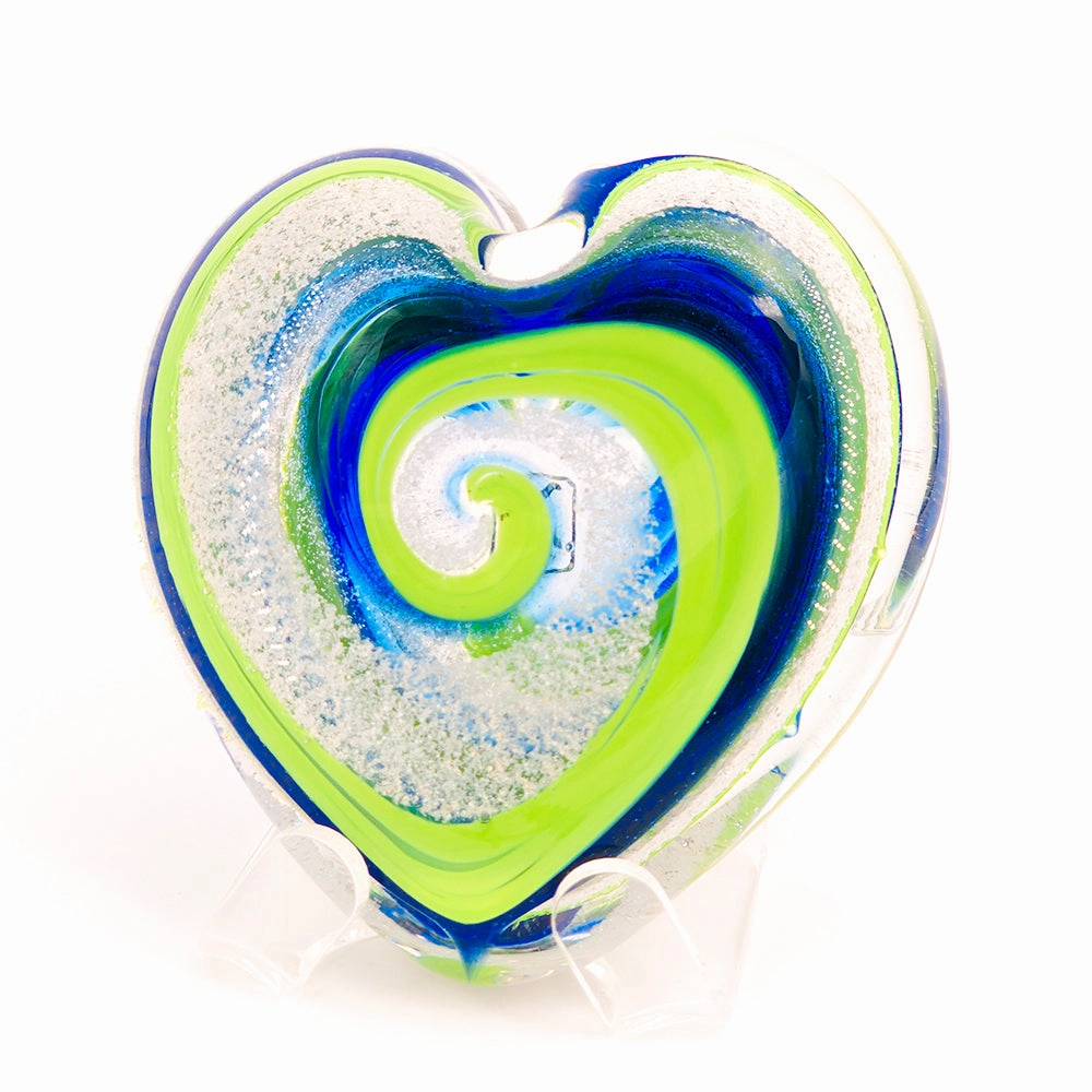 Heart Navy Lime Silver