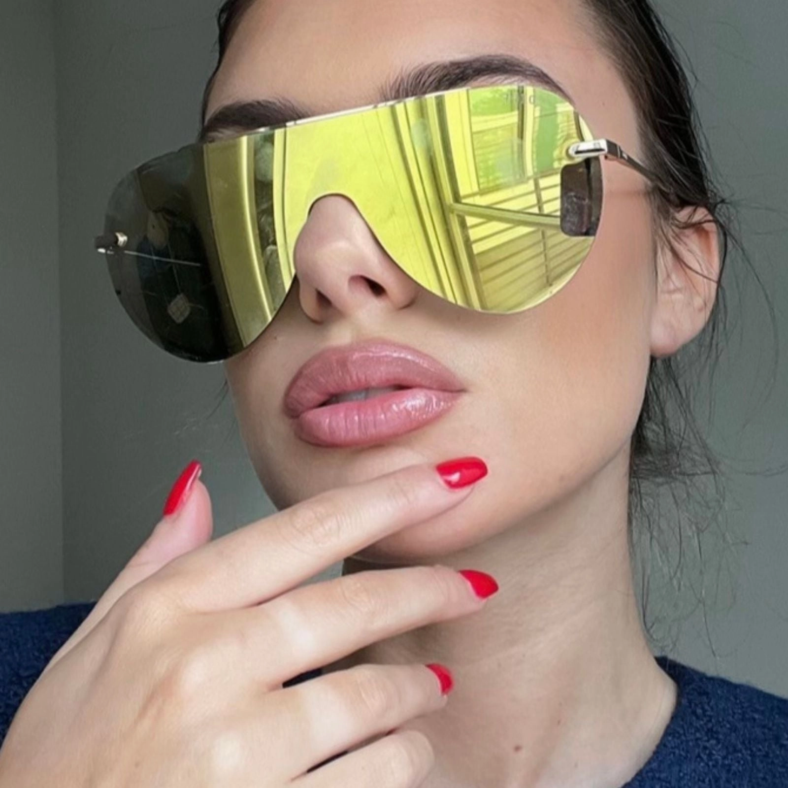 IMANI - GOLD   BRILLIANT GOLD MIRROR SUNGLASSES