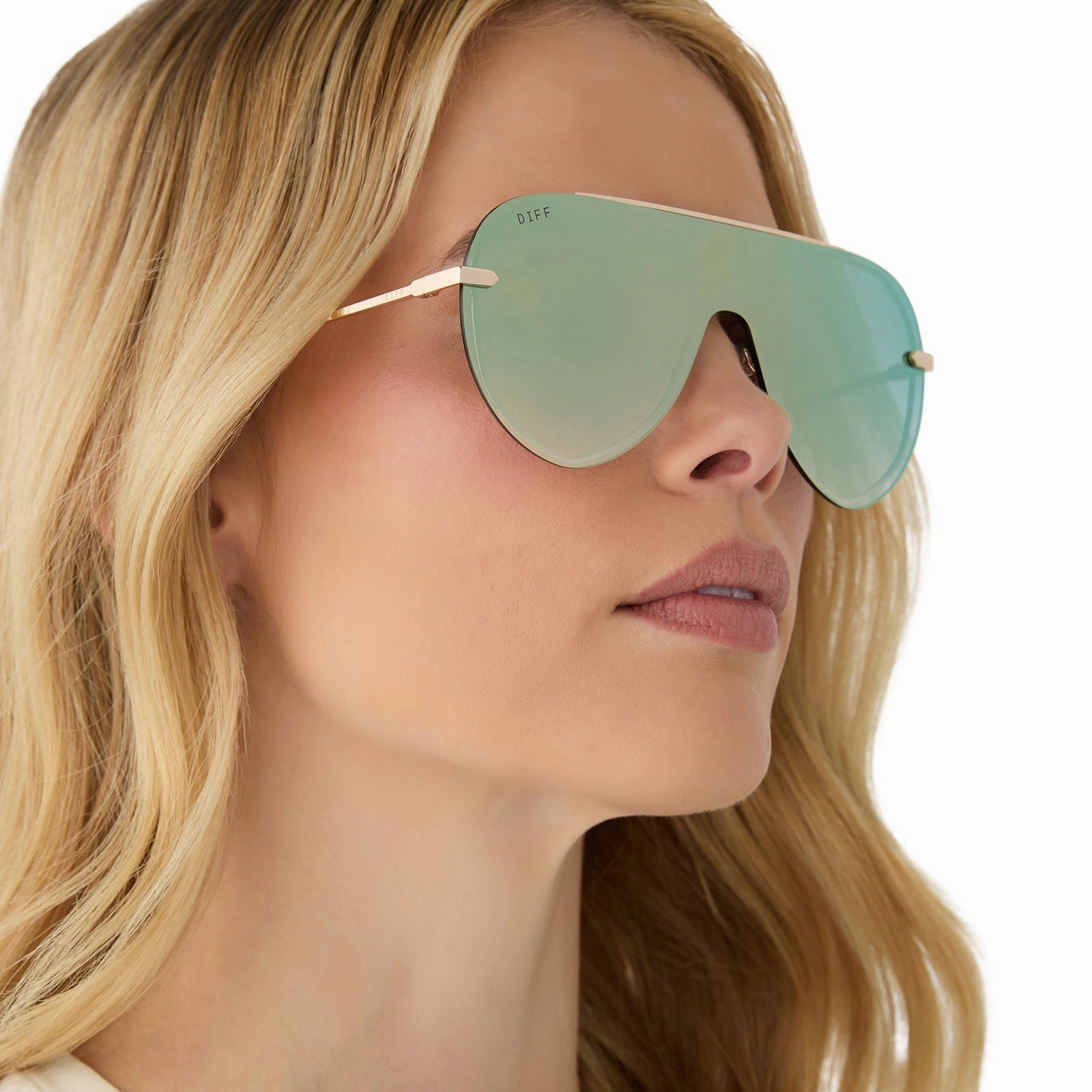 IMANI - GOLD   COOL MATCHA MIRROR SUNGLASSES