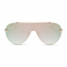 IMANI - GOLD   COOL MATCHA MIRROR SUNGLASSES