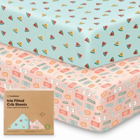 Isla Fitted Crib Sheets (Beach Day)