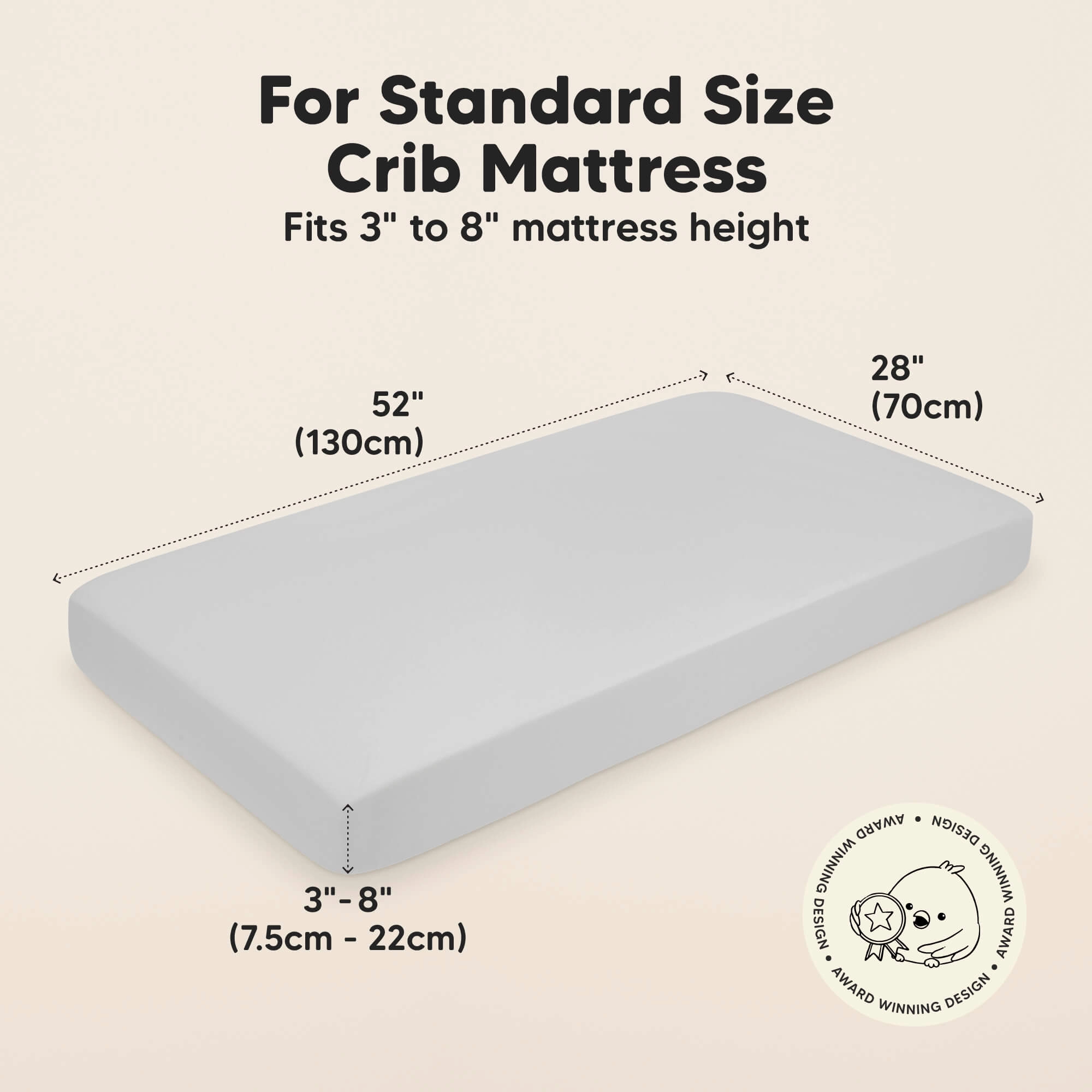 Isla Fitted Crib Sheets (French Gray)