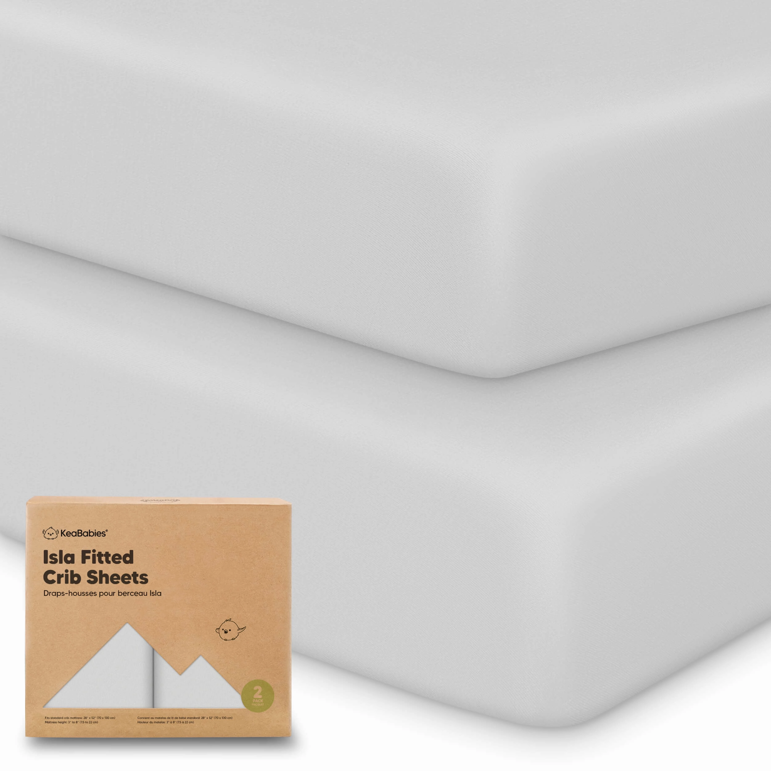 Isla Fitted Crib Sheets (French Gray)