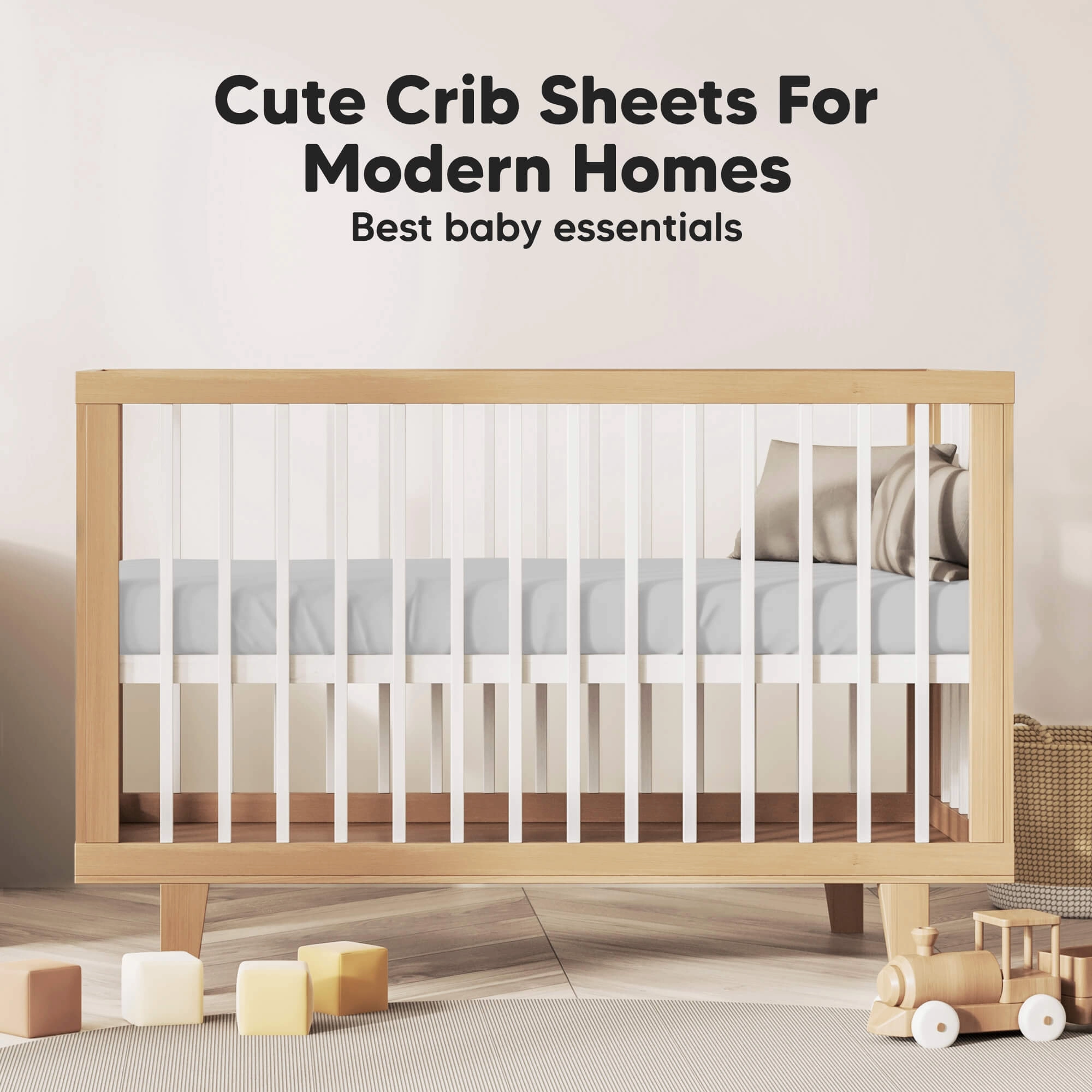 Isla Fitted Crib Sheets (French Gray)