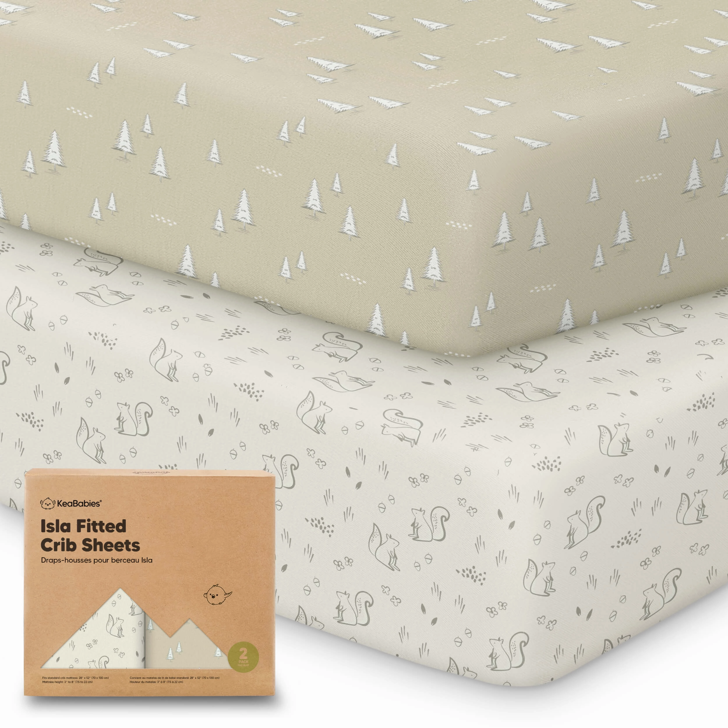Isla Fitted Crib Sheets (Pine Grove)