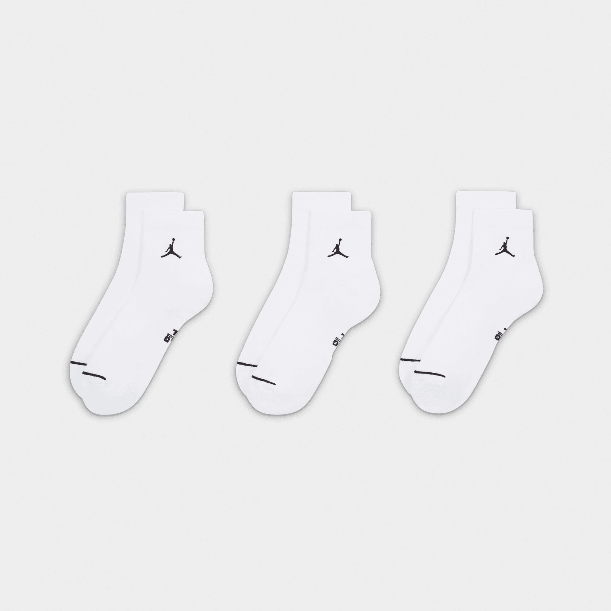 Jordan Everyday Ankle Socks (3 Pack) White / Black
