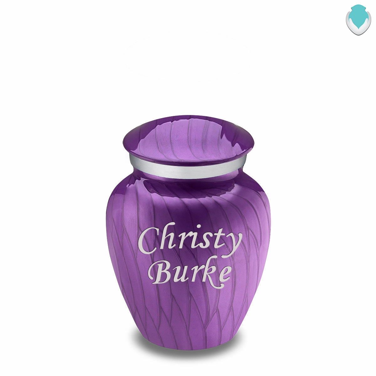 Keepsake Embrace Pearl Purple Custom Engraved Cremation Urn