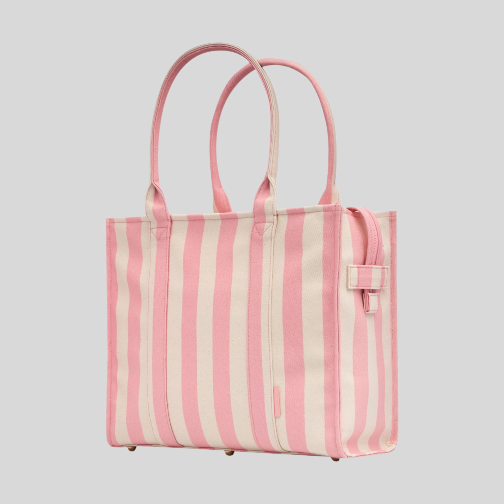 Large Bon Vivant Structured Tote Bag -- Blush Stripe