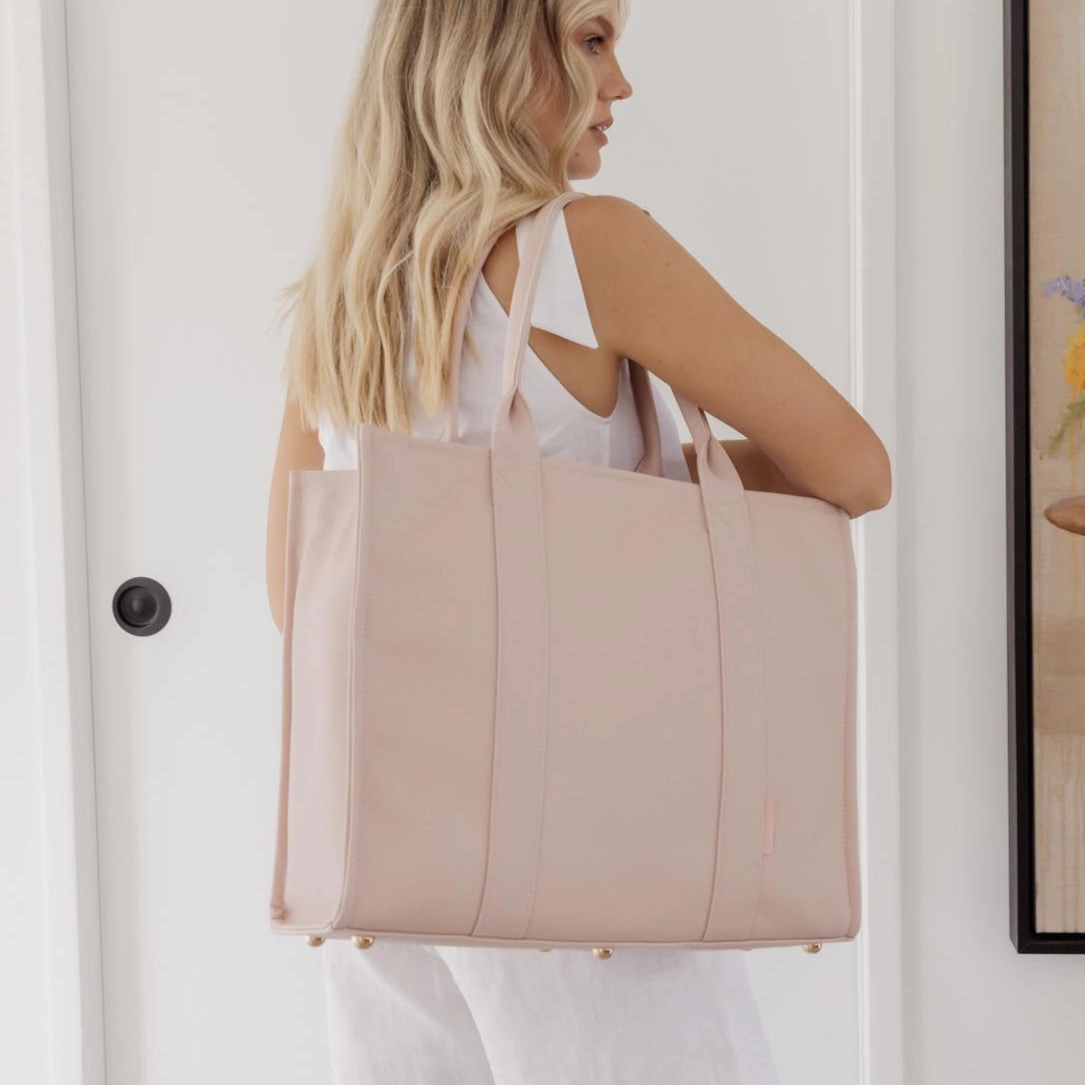 Large Bon Vivant Structured Tote Bag -- Milk Tea