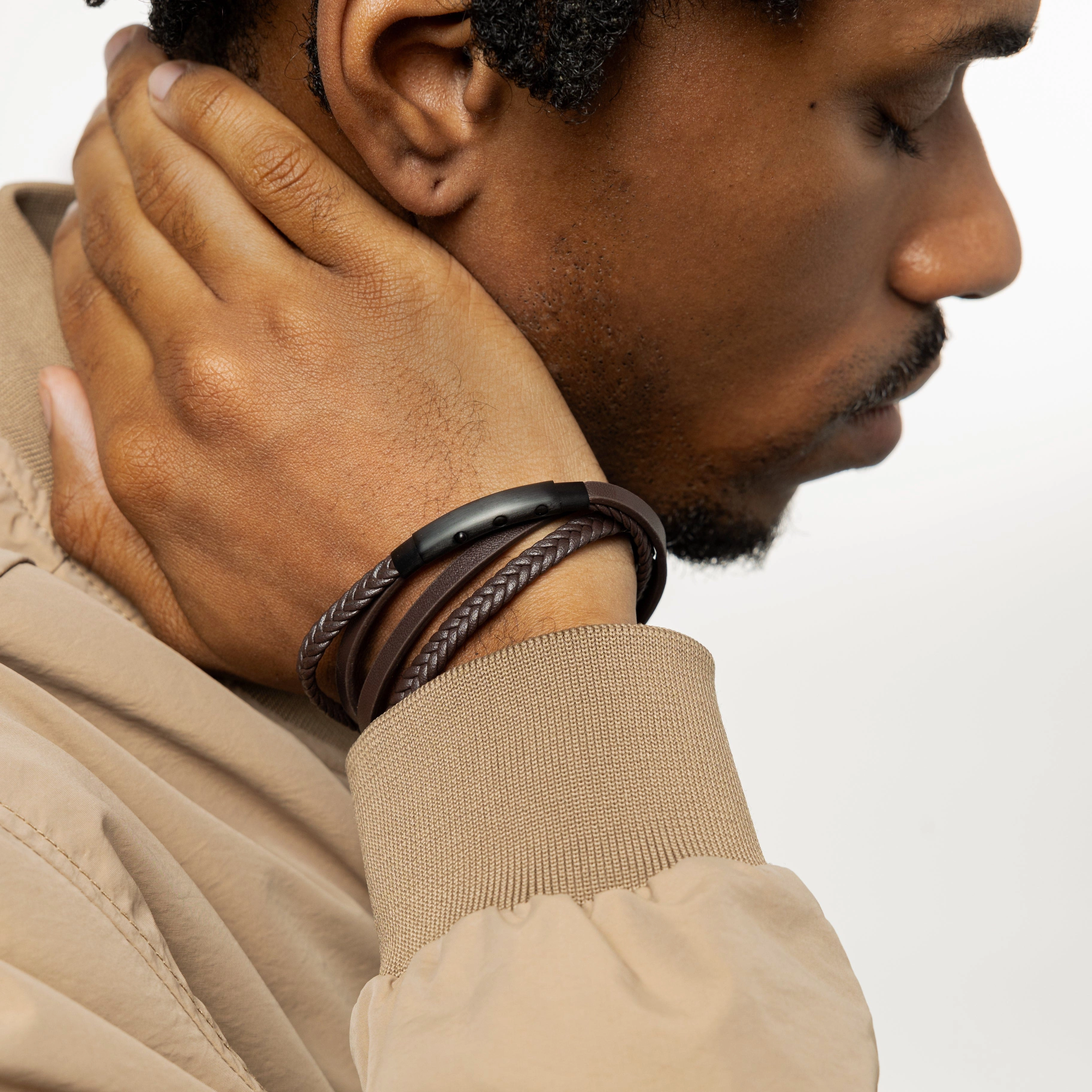 Layered Leather Bracelet | Men