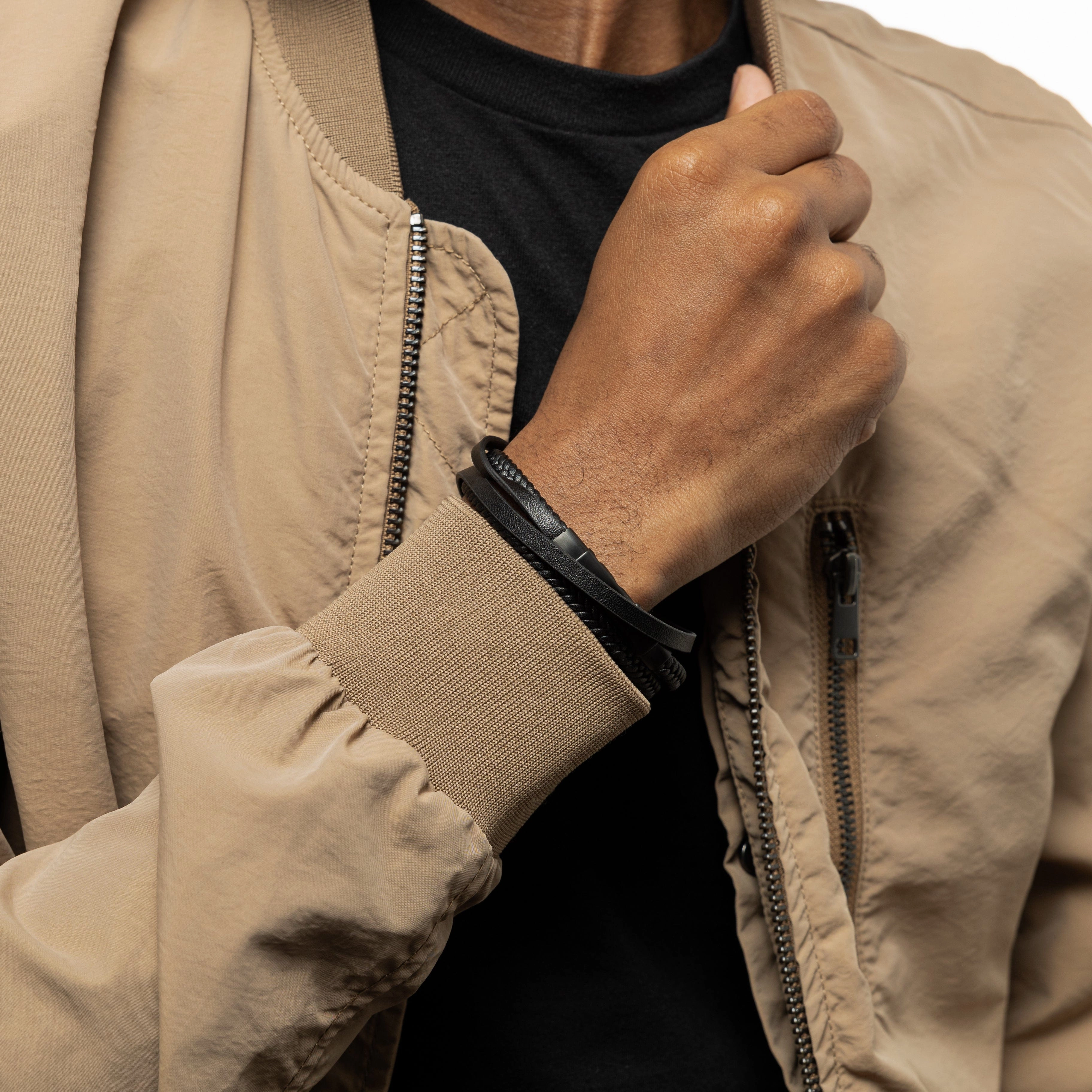 Layered Leather Bracelet | Men